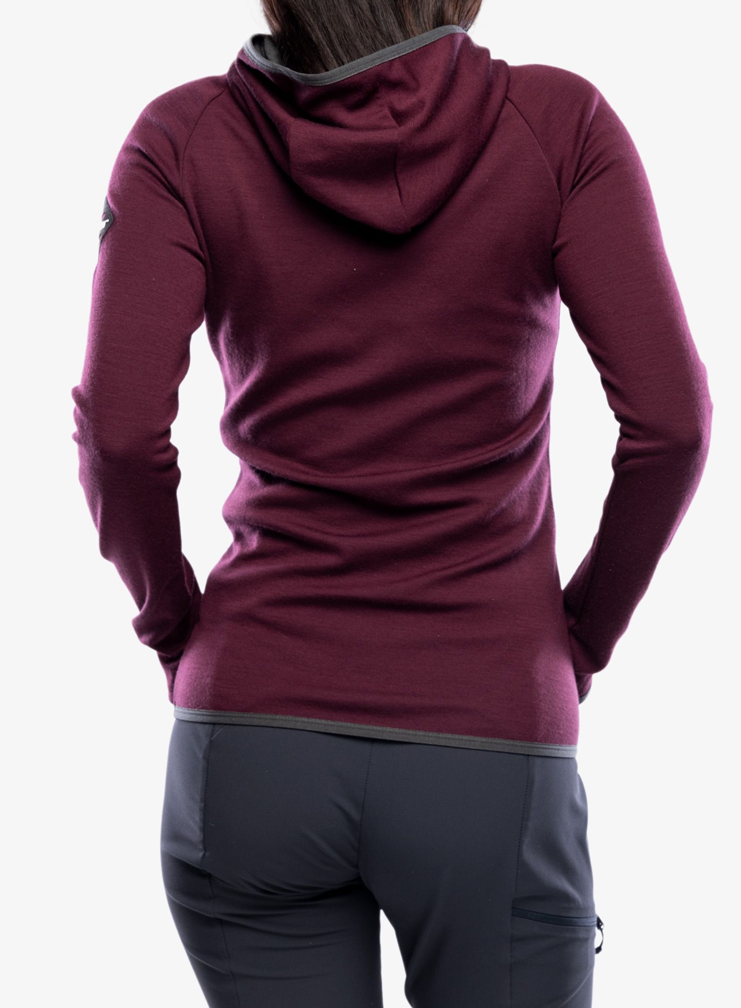Кофта з каптуром жіноча Sensor Merino Up Fleece Hooded - port red fox