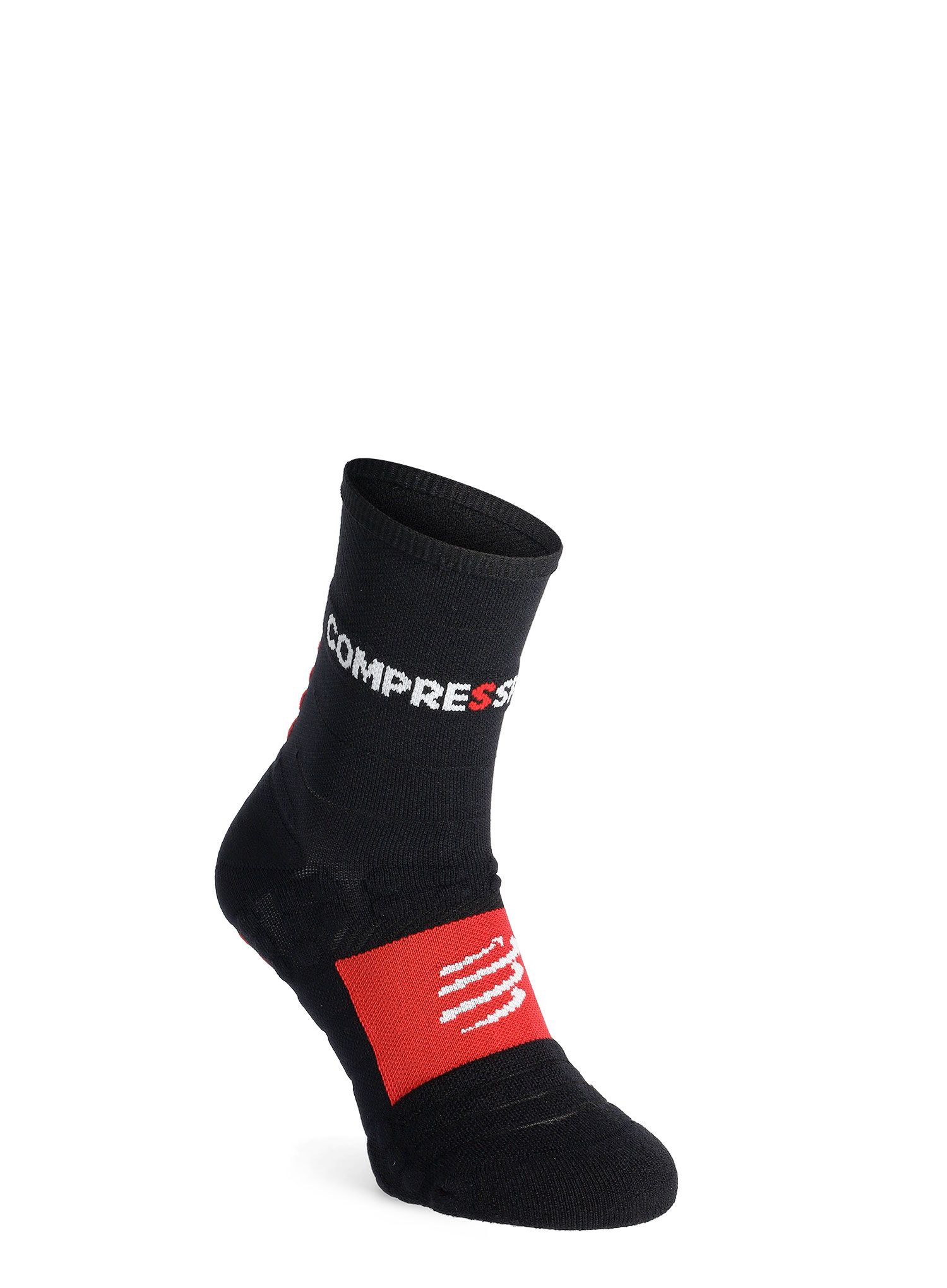 Шкарпетки для бігу Compressport Pro Racing Socks Winter Run - black/high risk red