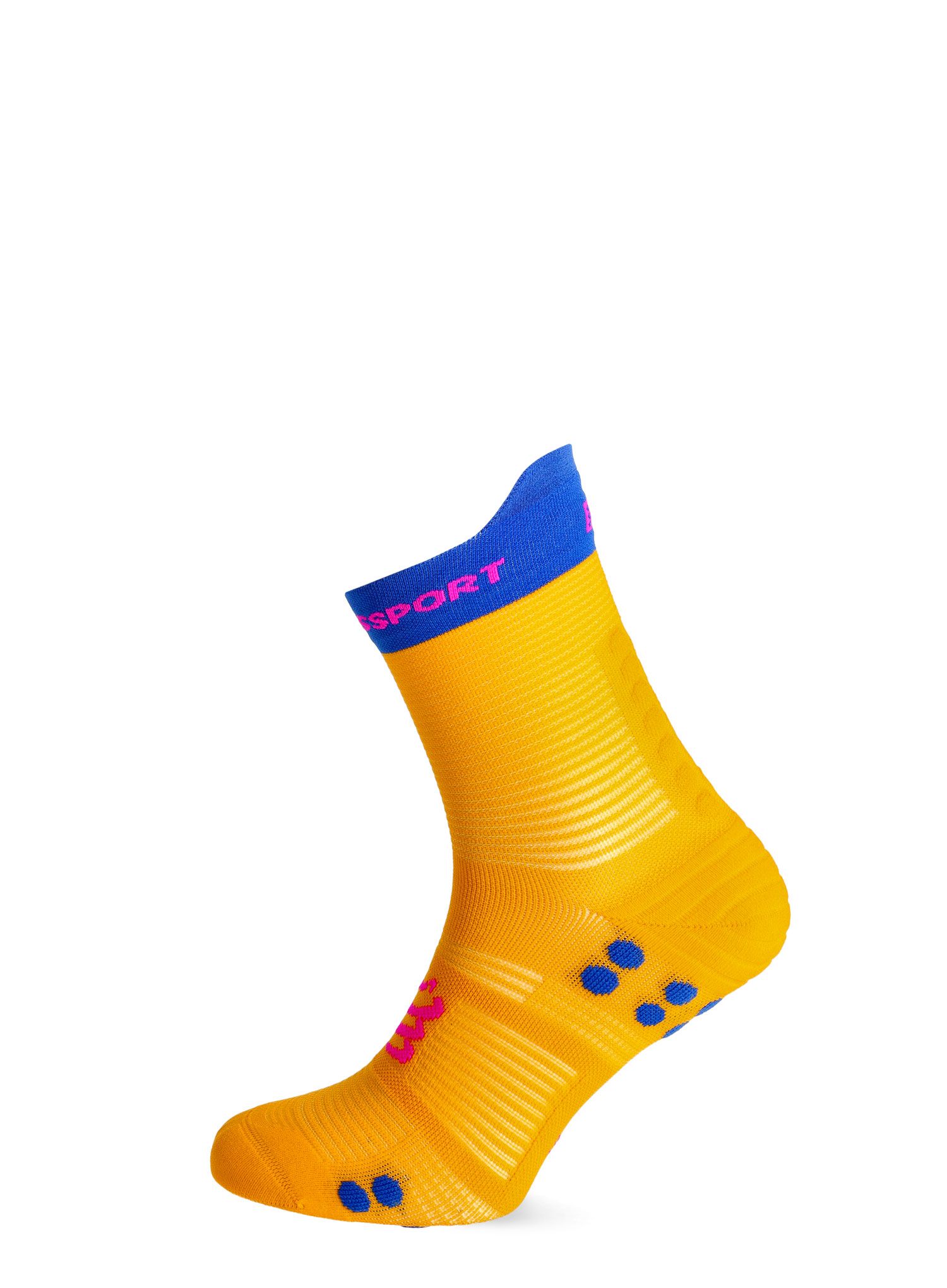 Шкарпетки для бігу Compressport Pro Racing Socks v4.0 Run High - saffron/dazz blue