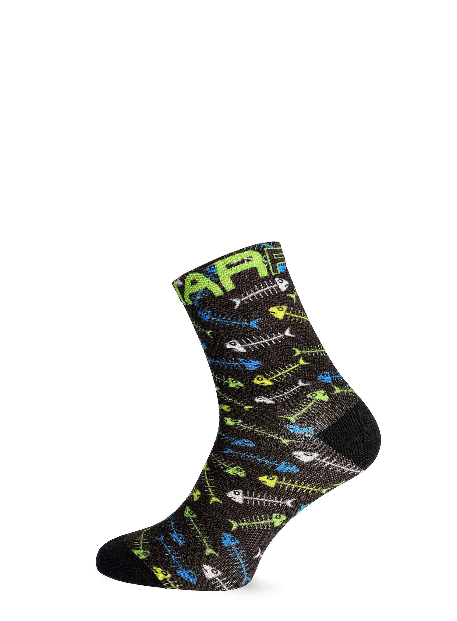 Велошкарпетки Karpos Green Fire Socks - black/green/yellow/white