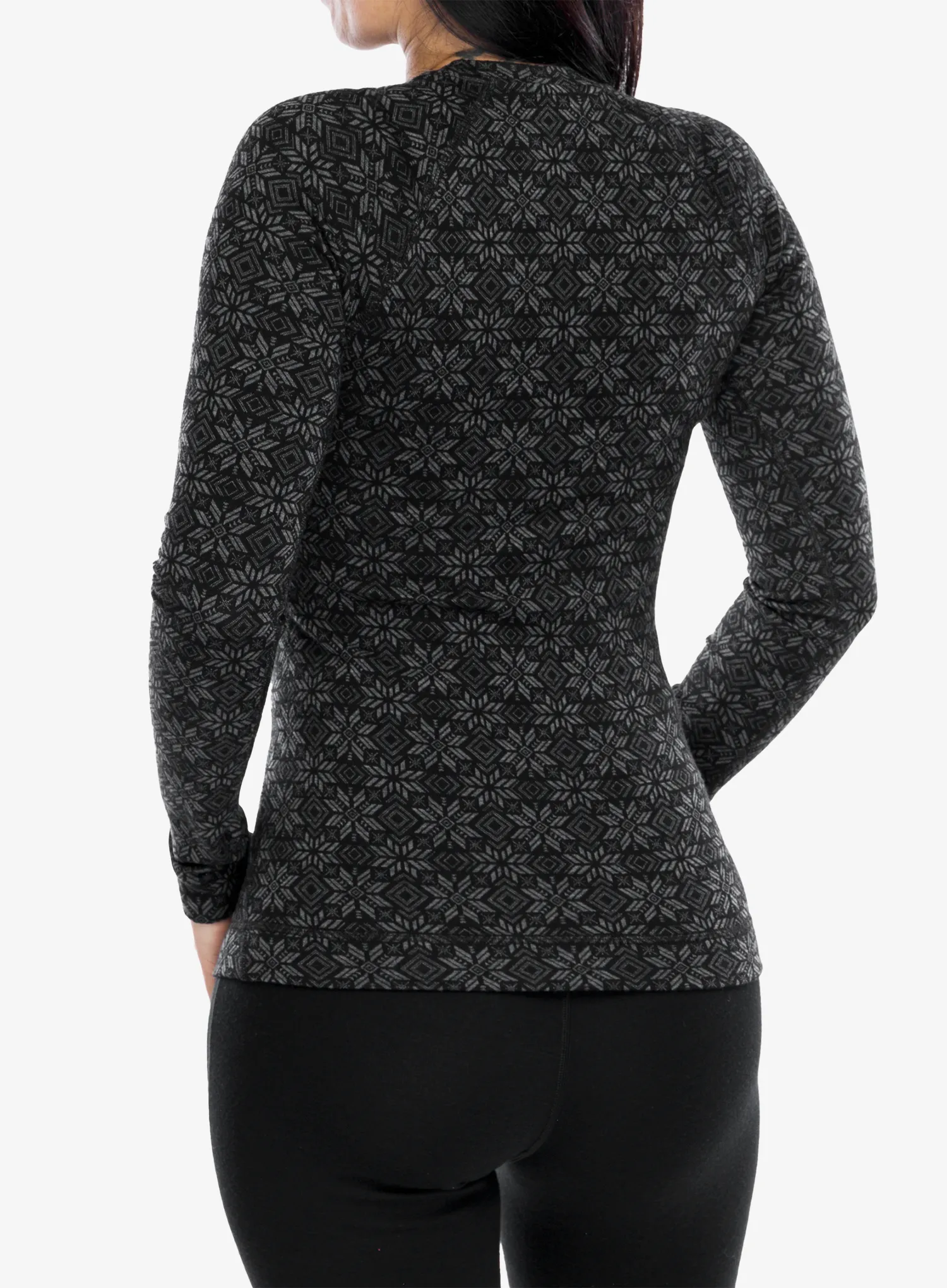 Термокофта жіноча SmartWool Merino 250 Baselayer Crew - black digi snow