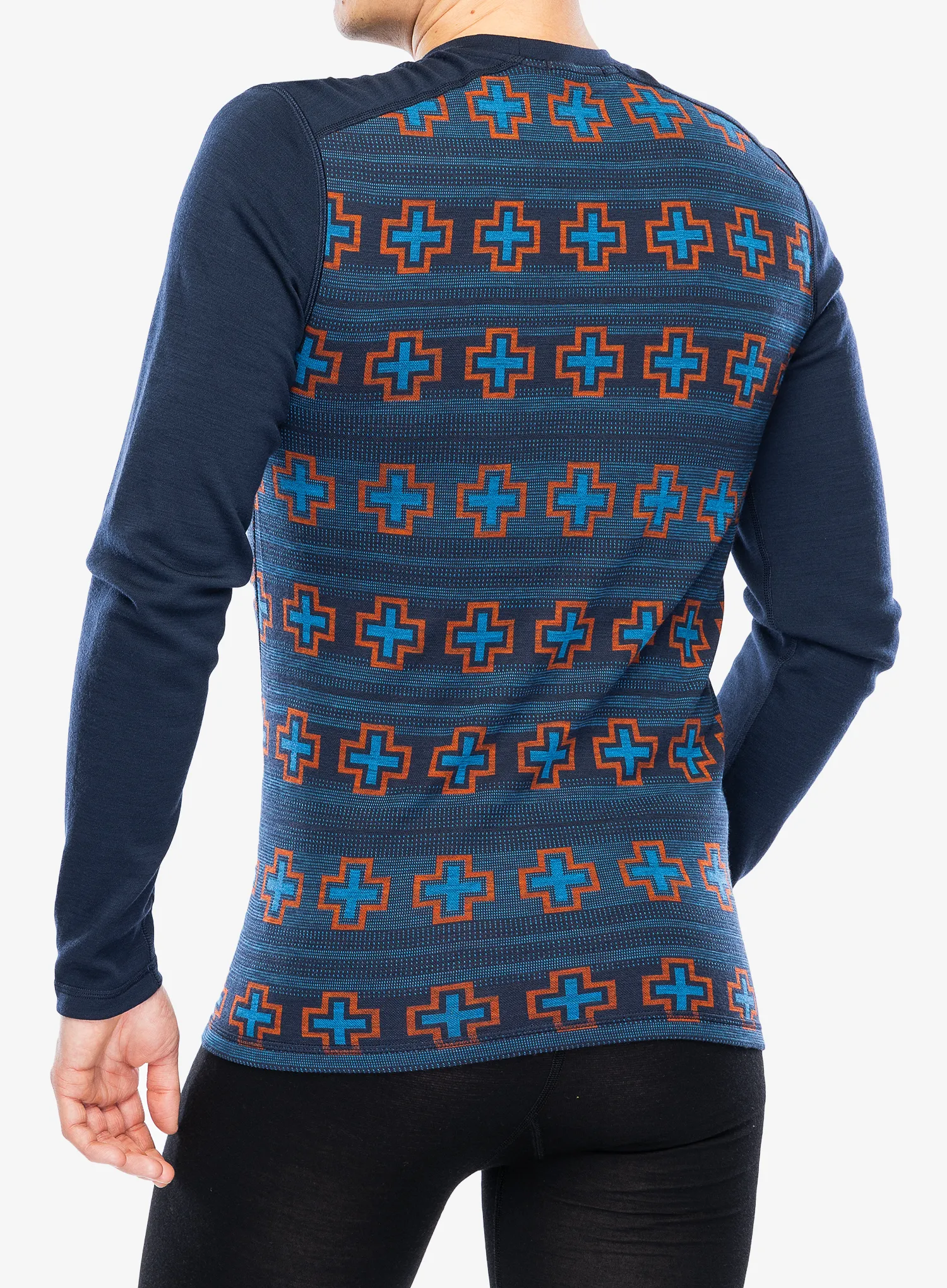 Термокофта SmartWool Merino 250 Baselayer Crew - deep navy paths crossed