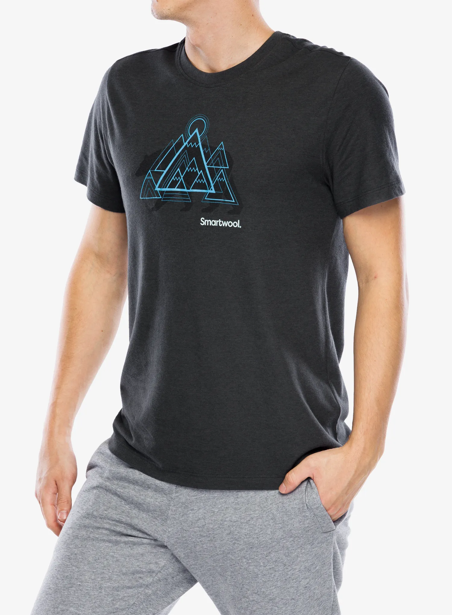 Футболка з принтом Smartwool Bear Range Graphic Short Sleeve Tee - charcoal