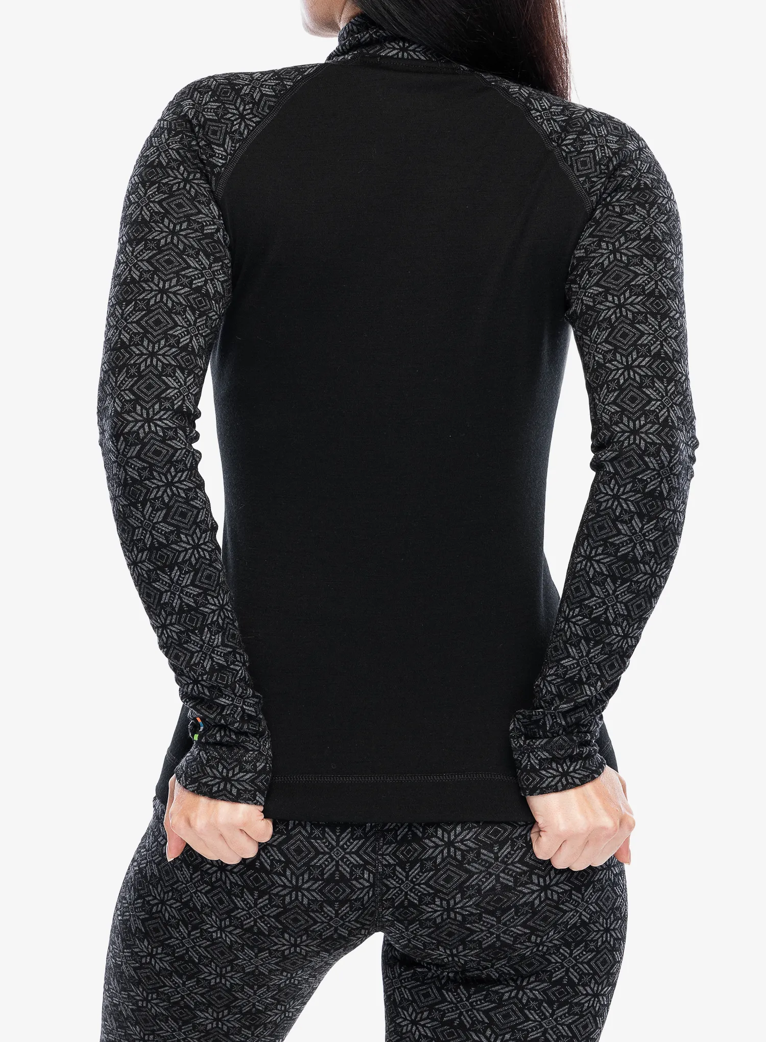 Термокофта жіноча Smartwool Classic Thermal Merino BL 1/4 Zip Boxed - blk digi snow