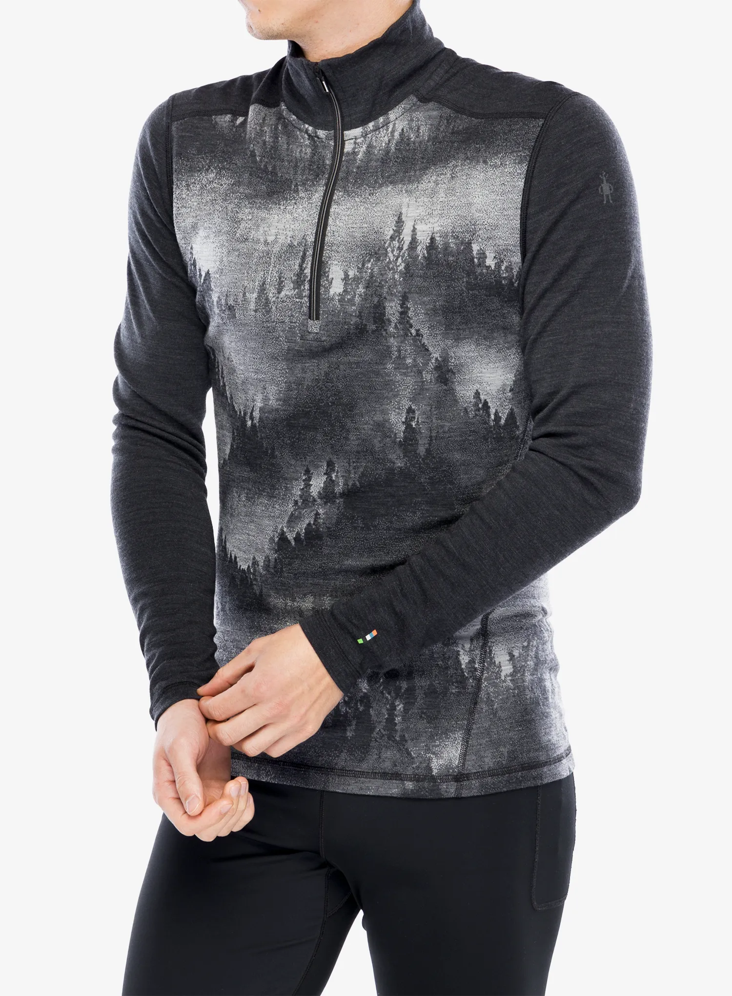 Термокофта Smartwool Classic Thermal Merino BL 1/4 Zip Boxed - charcoal foggy pines