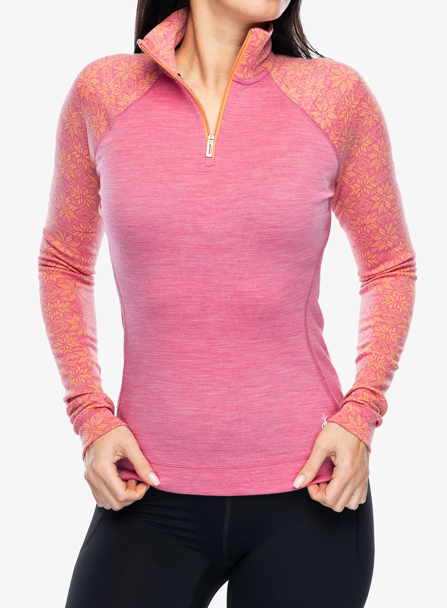 Термокофта жіноча Smartwool Classic Thermal Merino BL 1/4 Zip Boxed - garden pink digi snow