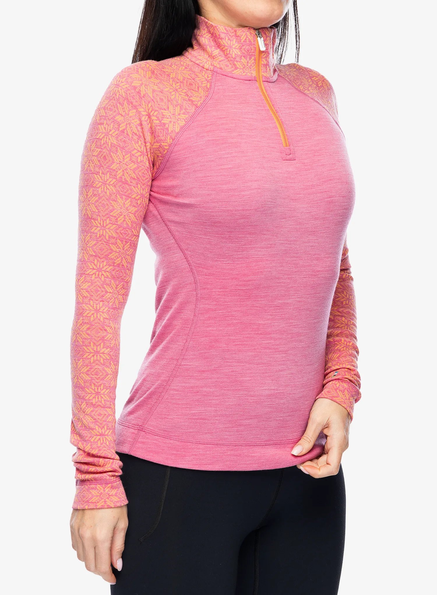Термокофта жіноча Smartwool Classic Thermal Merino BL 1/4 Zip Boxed - garden pink digi snow