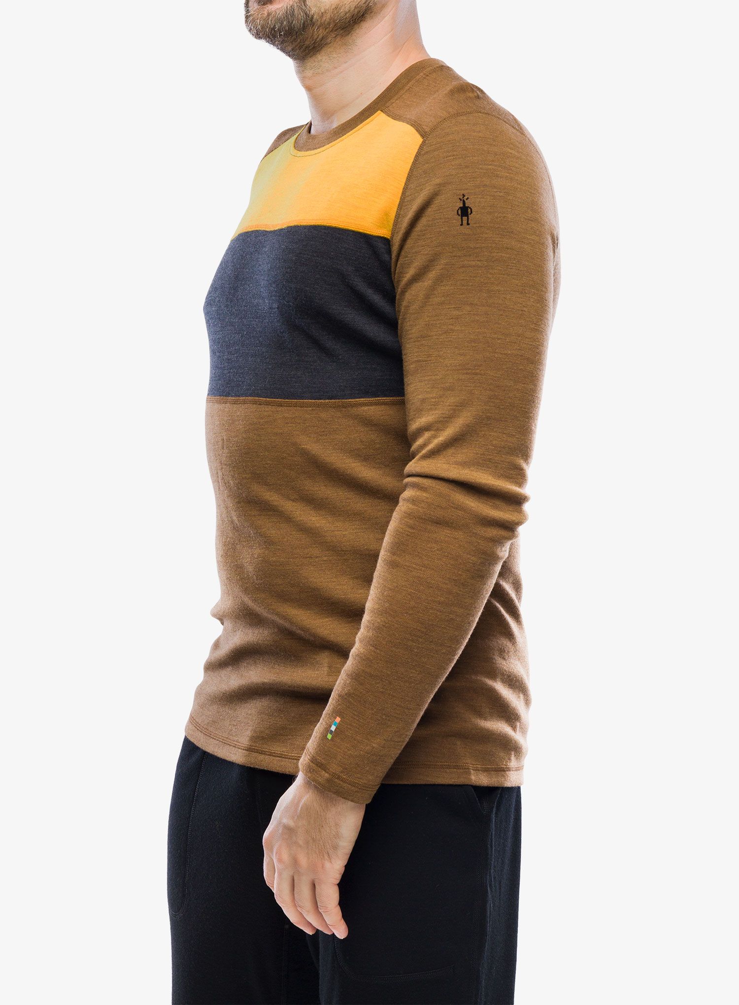 Термокофта Smartwool Classic Thermal Merino Base Layer Colorblock Crew Boxed - fox brown heather