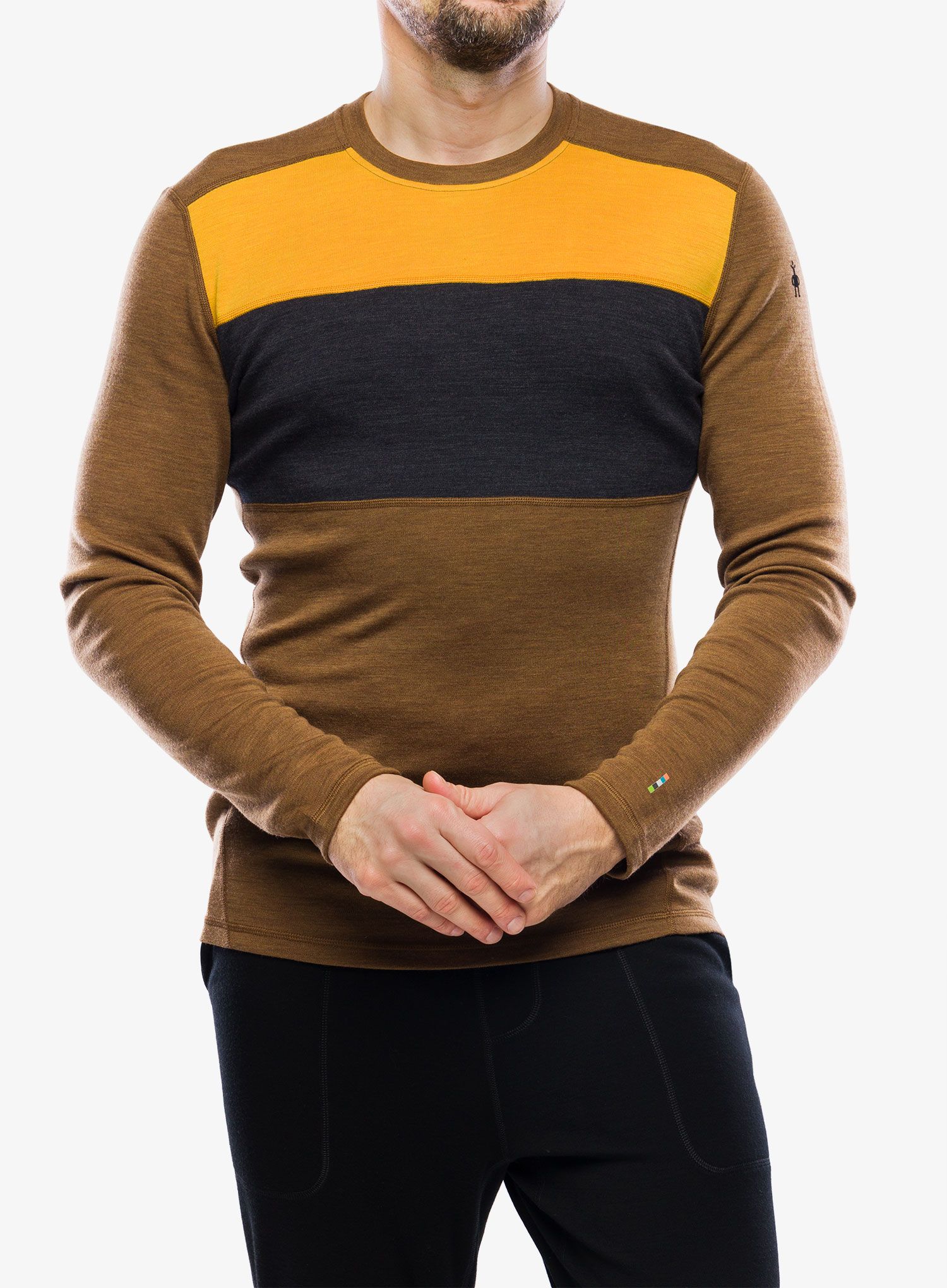 Термокофта Smartwool Classic Thermal Merino Base Layer Colorblock Crew Boxed - fox brown heather