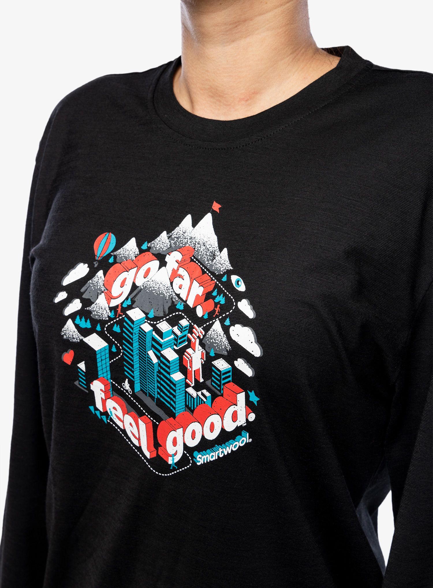 Лонгслів Smartwool Denver Go Far Feel Good Graphic Long Sleeve Tee - black