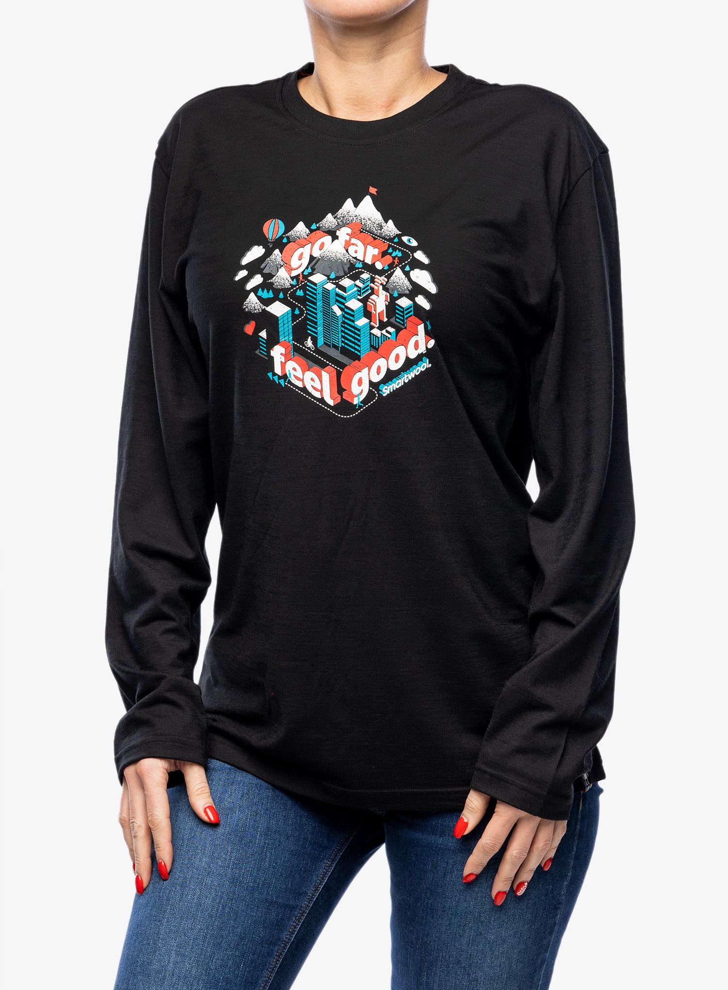 Лонгслів Smartwool Denver Go Far Feel Good Graphic Long Sleeve Tee - black