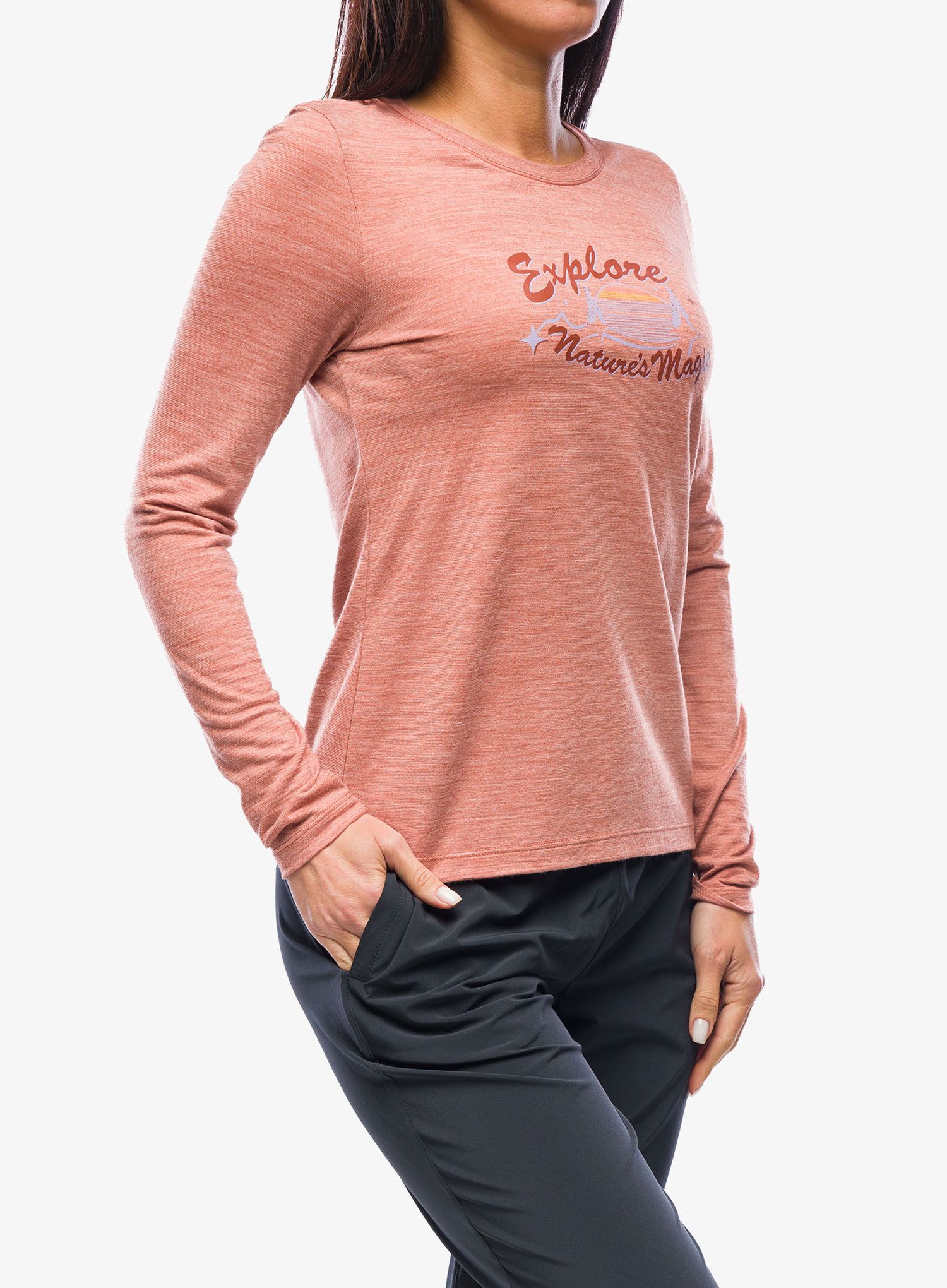Лонгслів жіночий Smartwool Explore Nature's Magic Graphic Long Sleeve Tee - heather