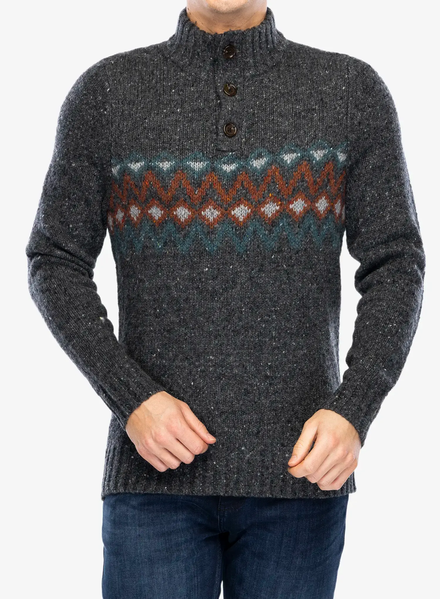 Светр вовняний Smartwool Heavy Henley Sweater - charcoal heather