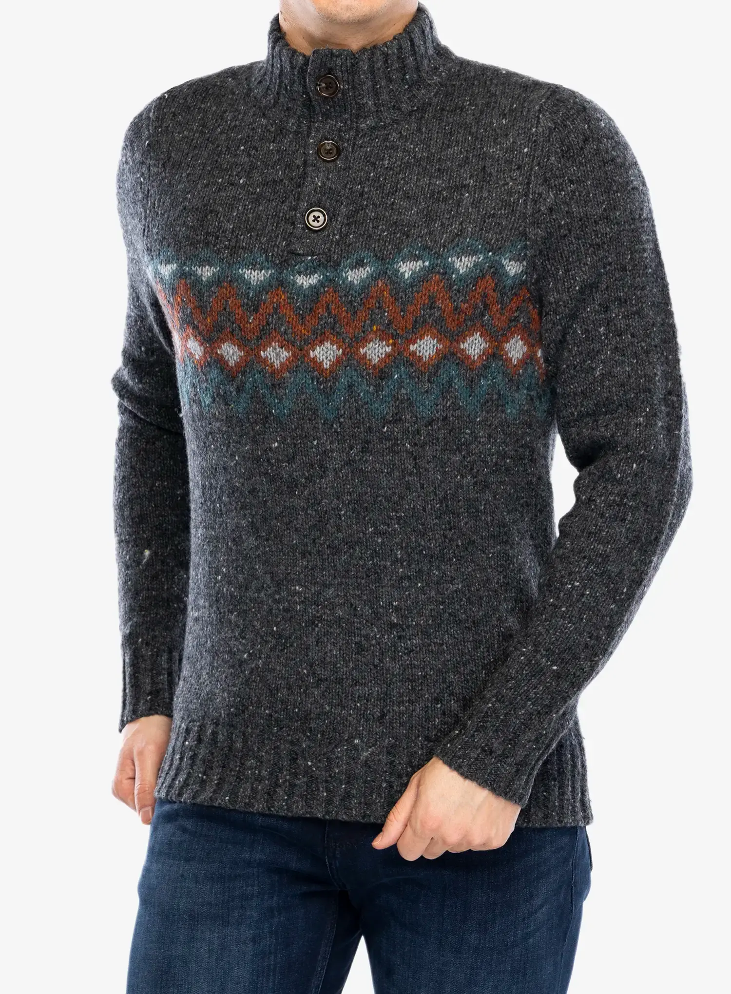 Светр вовняний Smartwool Heavy Henley Sweater - charcoal heather