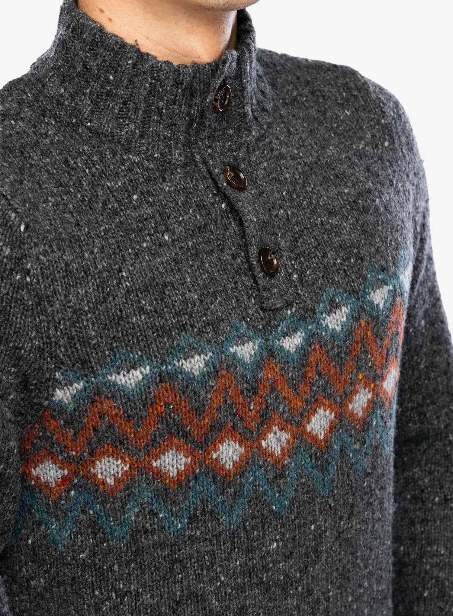 Светр вовняний Smartwool Heavy Henley Sweater - charcoal heather