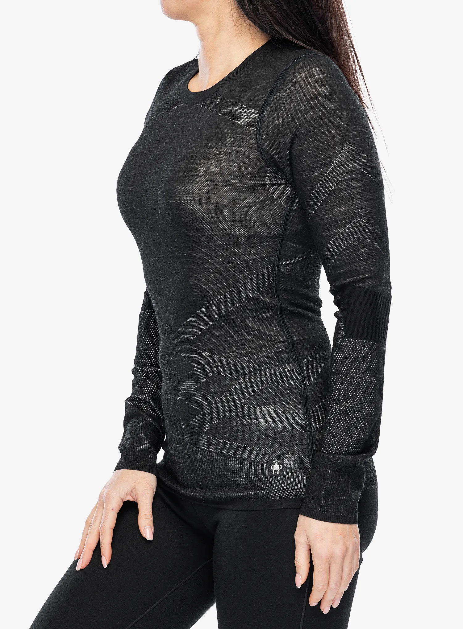 Кофта жіноча Smartwool Intraknit Merino 200 Crew - black/white