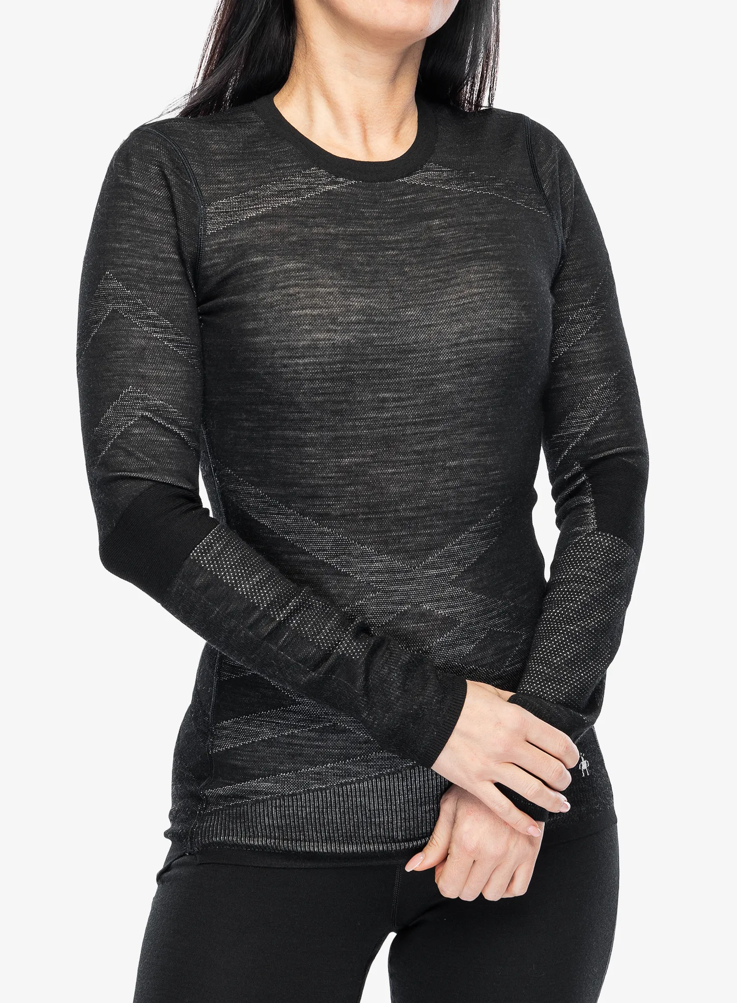 Кофта жіноча Smartwool Intraknit Merino 200 Crew - black/white