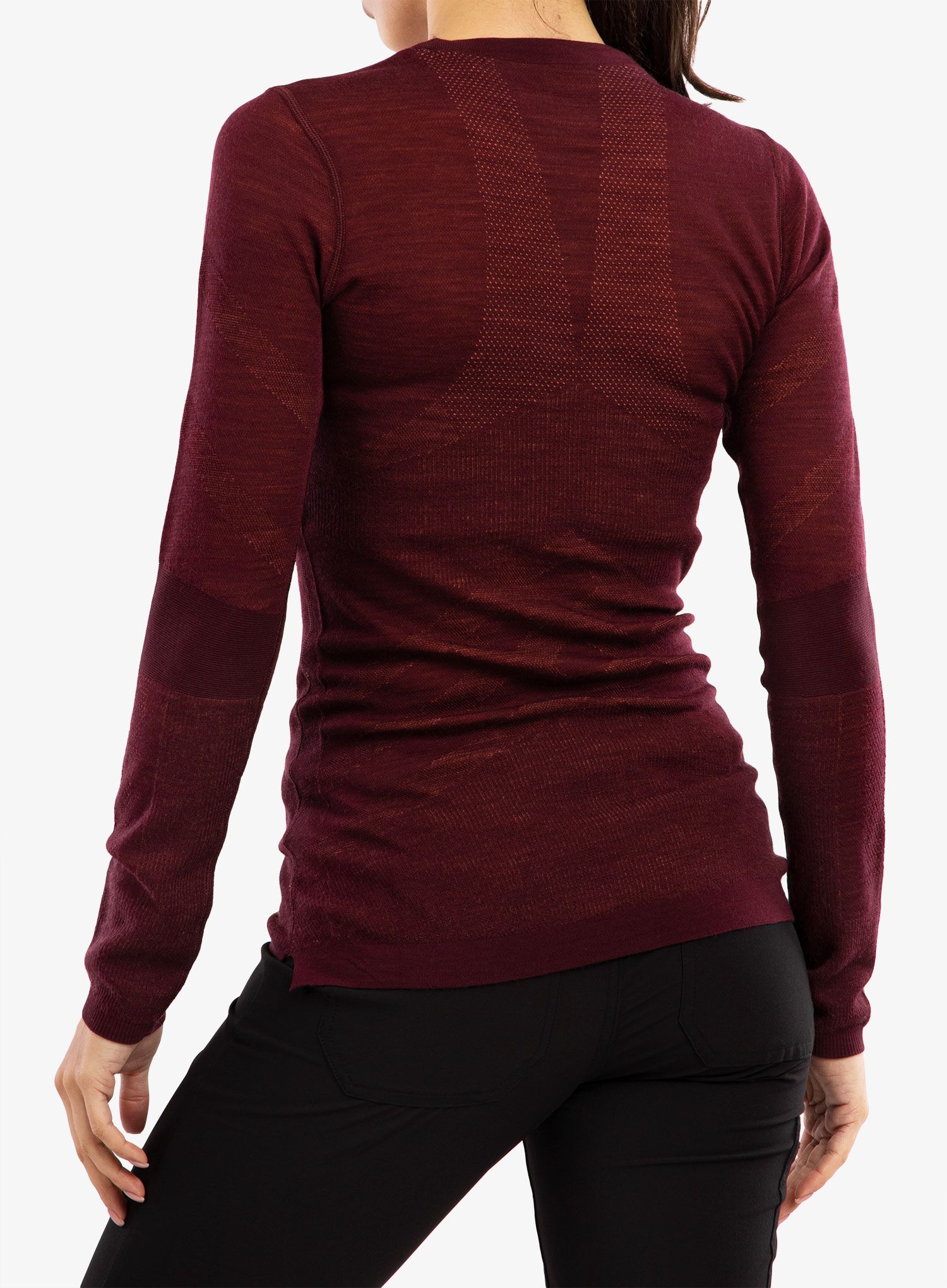 Термокофта жіноча Smartwool Intraknit Merino Crew - black cherry
