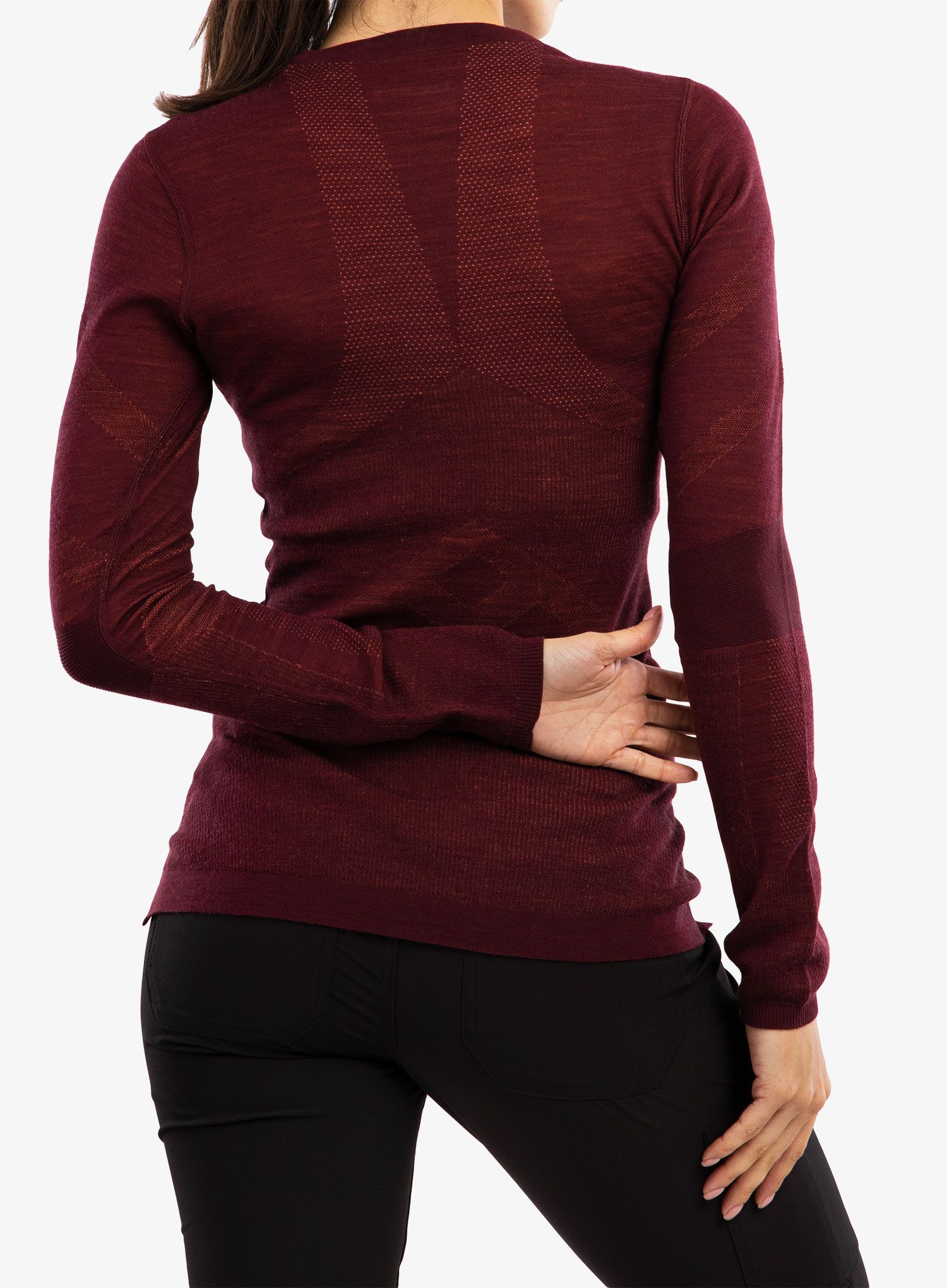 Термокофта жіноча Smartwool Intraknit Merino Crew - black cherry