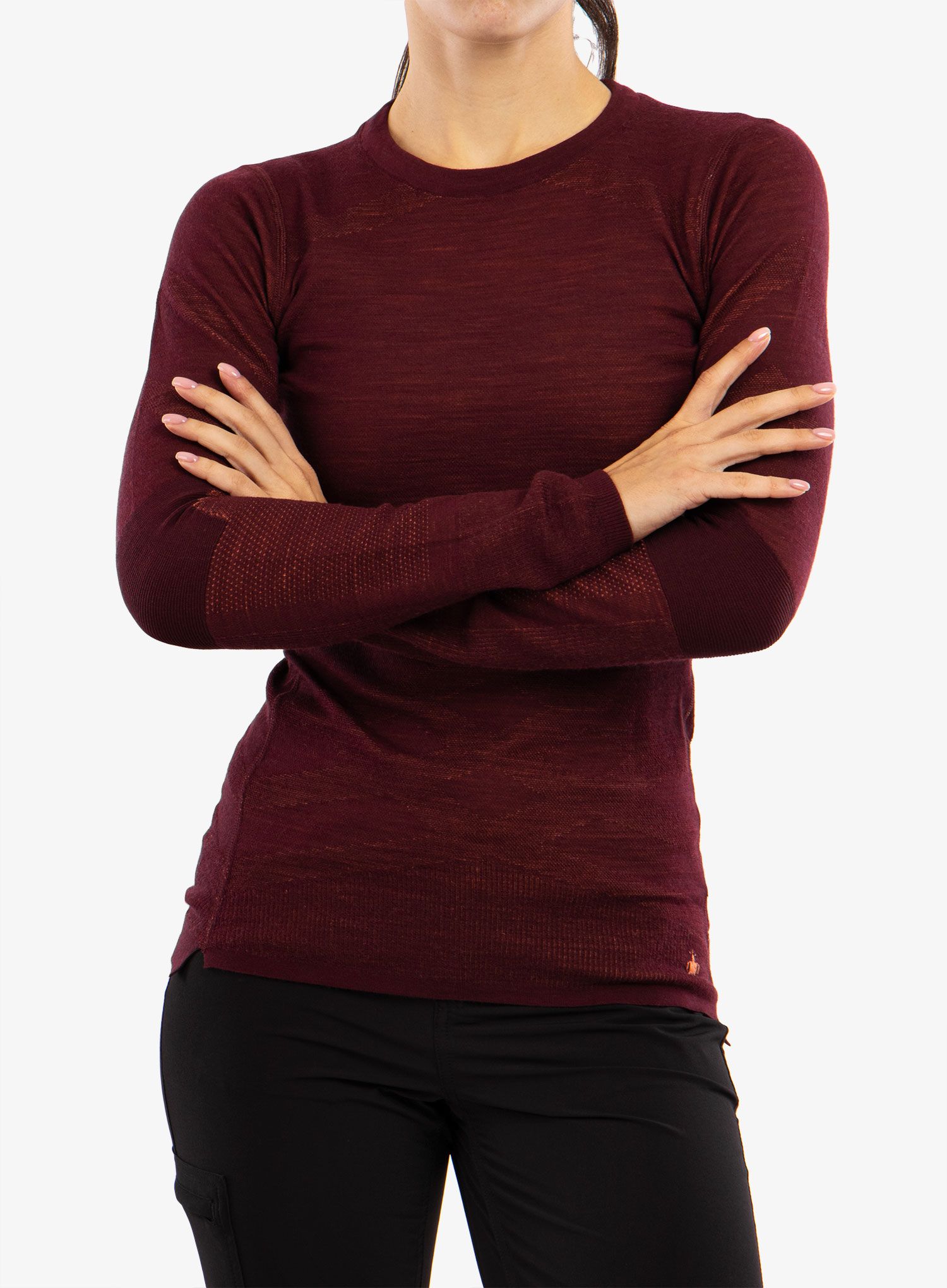 Термокофта жіноча Smartwool Intraknit Merino Crew - black cherry