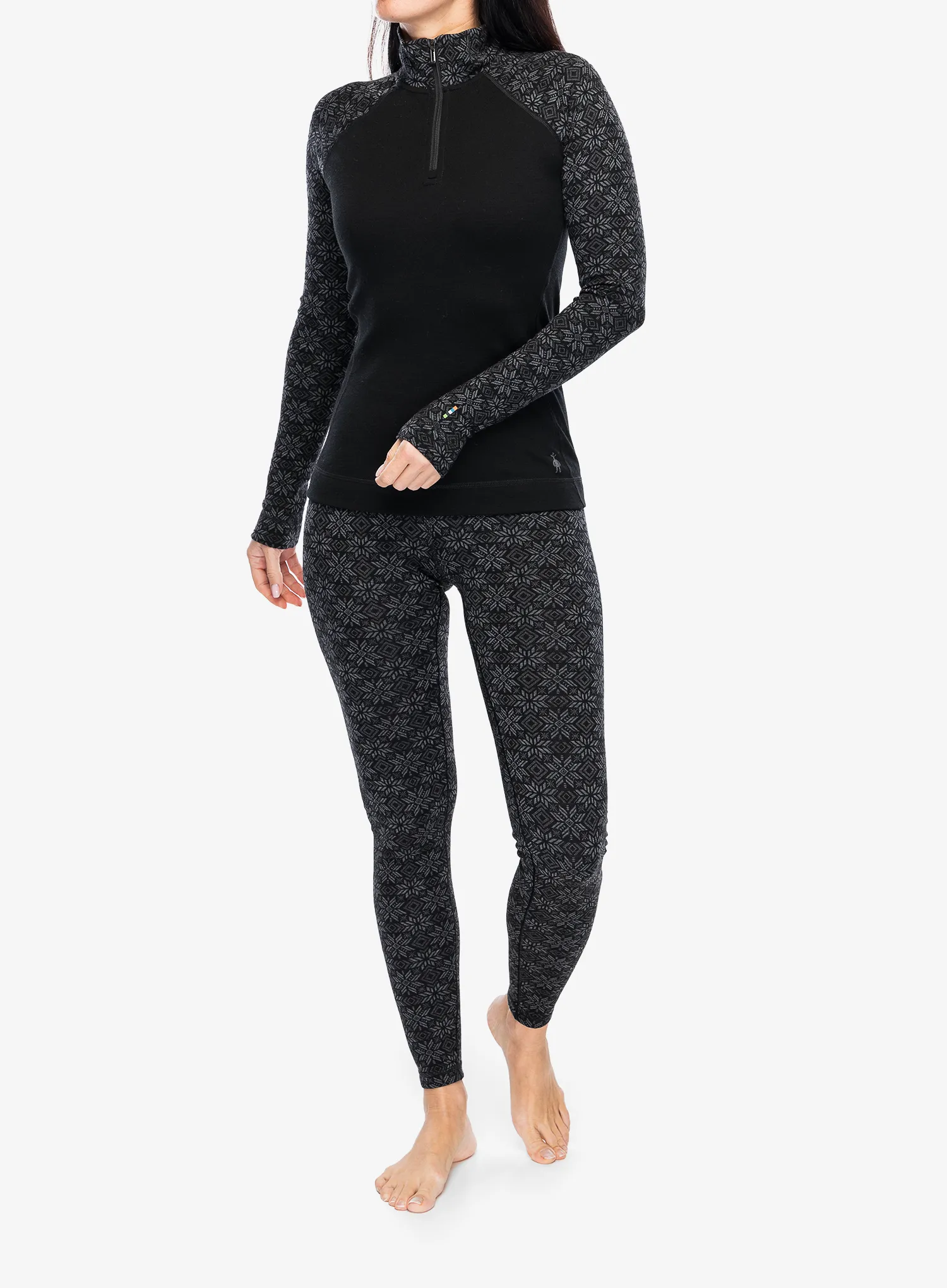 Термолегінси жіночі Smartwool Merino 250 Baselayer Bottom - black digi snow