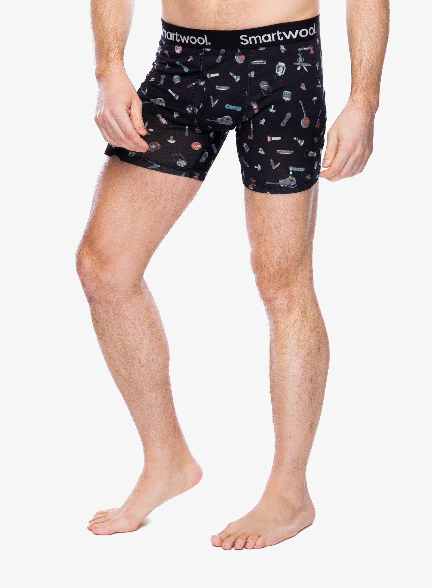 Боксери  Smartwool Merino Print Boxer Brief Boxed - black gone camping
