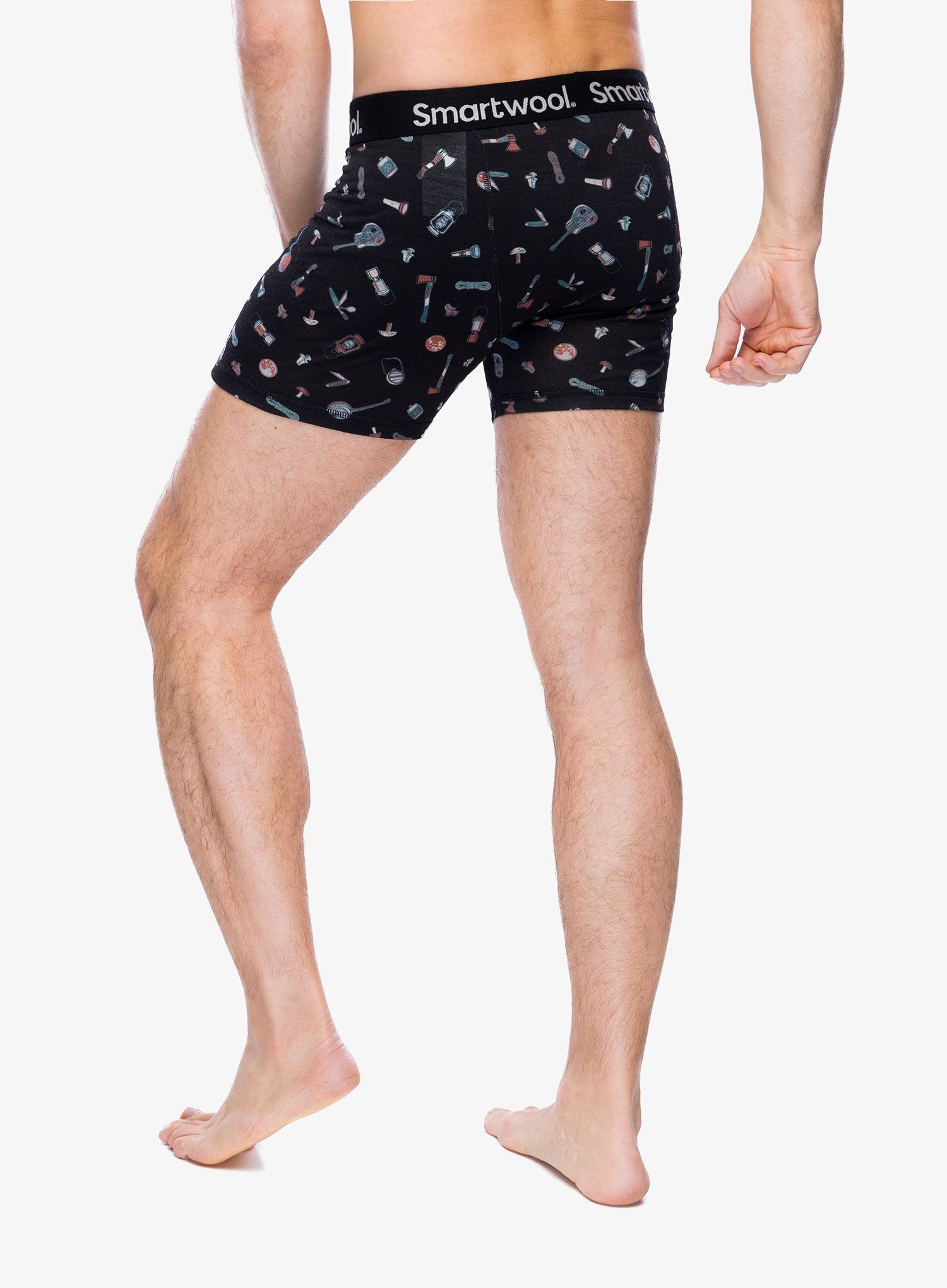 Боксери  Smartwool Merino Print Boxer Brief Boxed - black gone camping