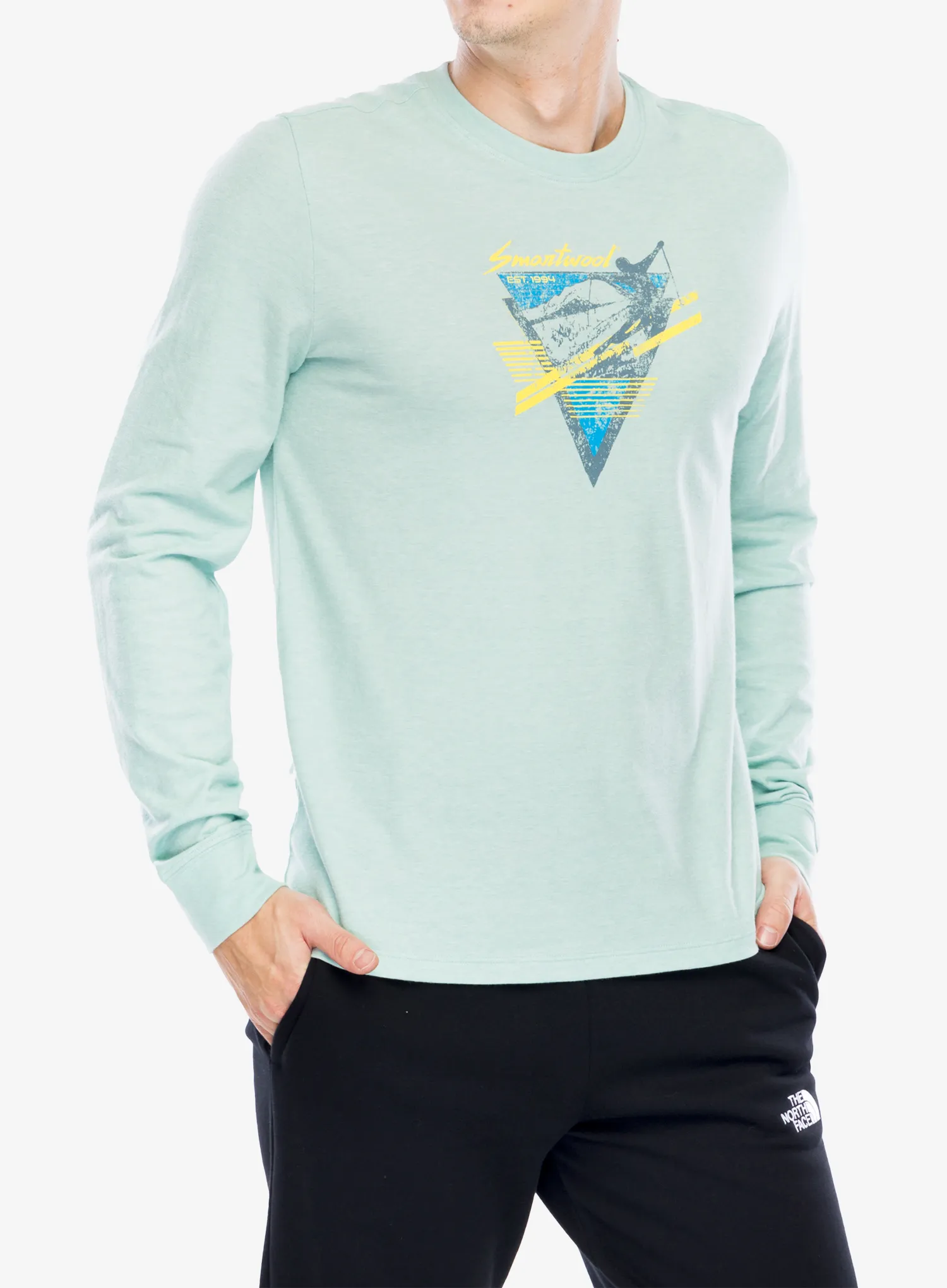 Кофта без каптура Smartwool Original Shred Graphic Long Sleeve Tee - arctic green