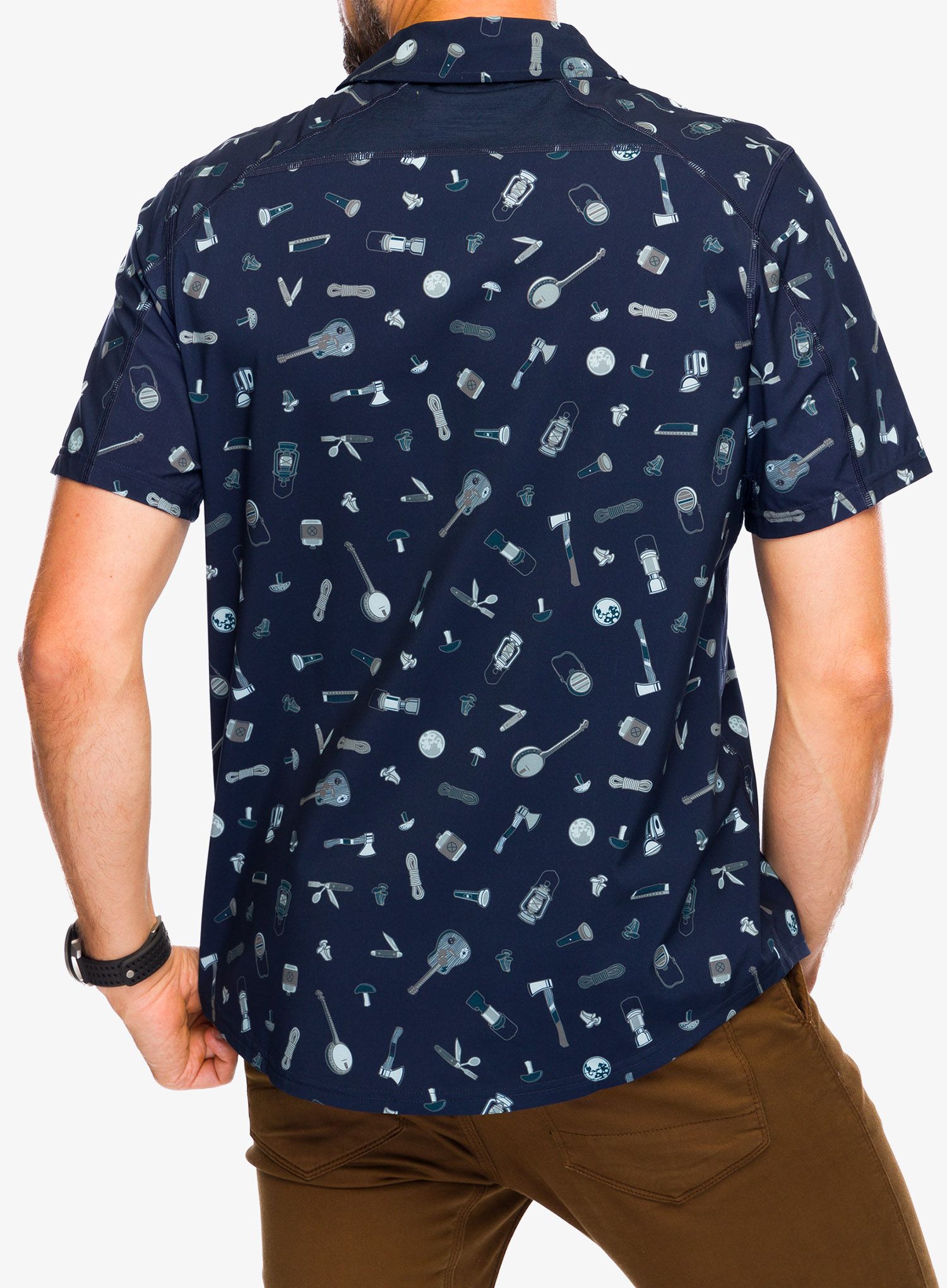 Сорочка Smartwool Printed Short Sleeve Button Down - deep navy