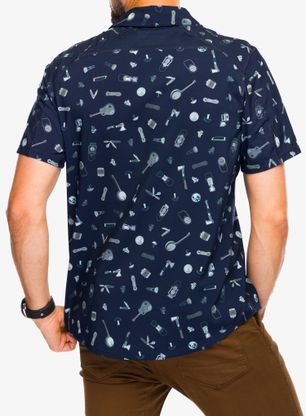 Сорочка Smartwool Printed Short Sleeve Button Down - deep navy