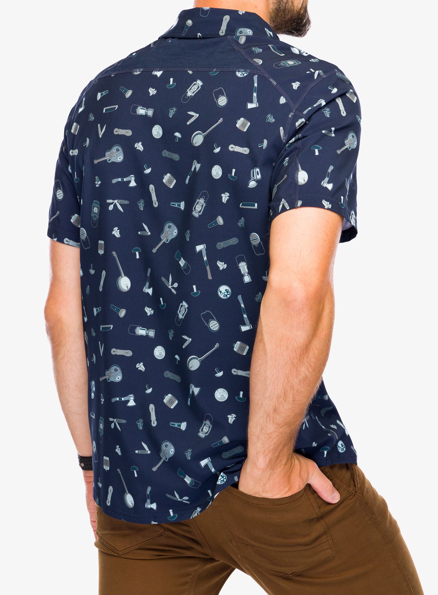 Сорочка Smartwool Printed Short Sleeve Button Down - deep navy