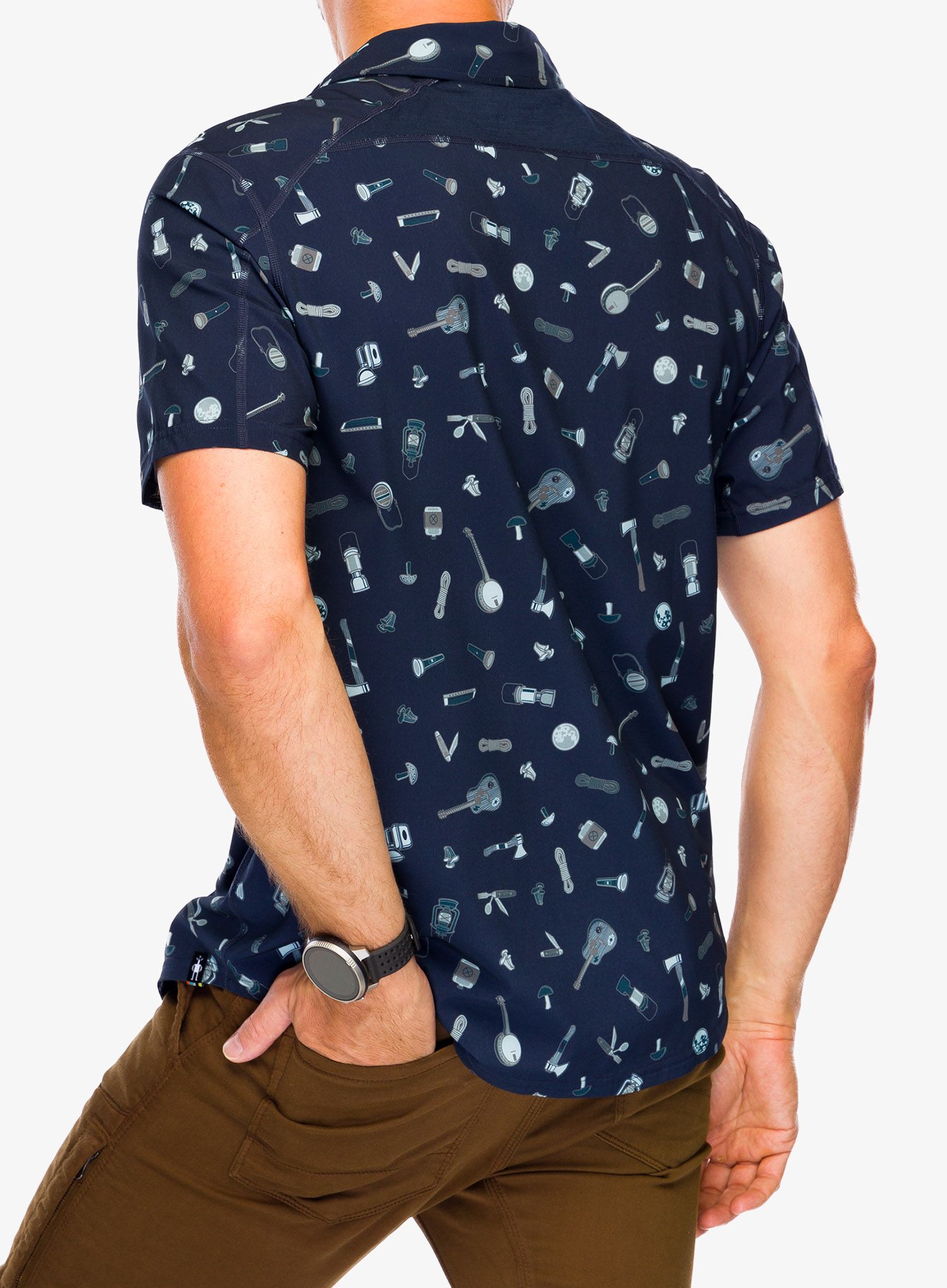 Сорочка Smartwool Printed Short Sleeve Button Down - deep navy