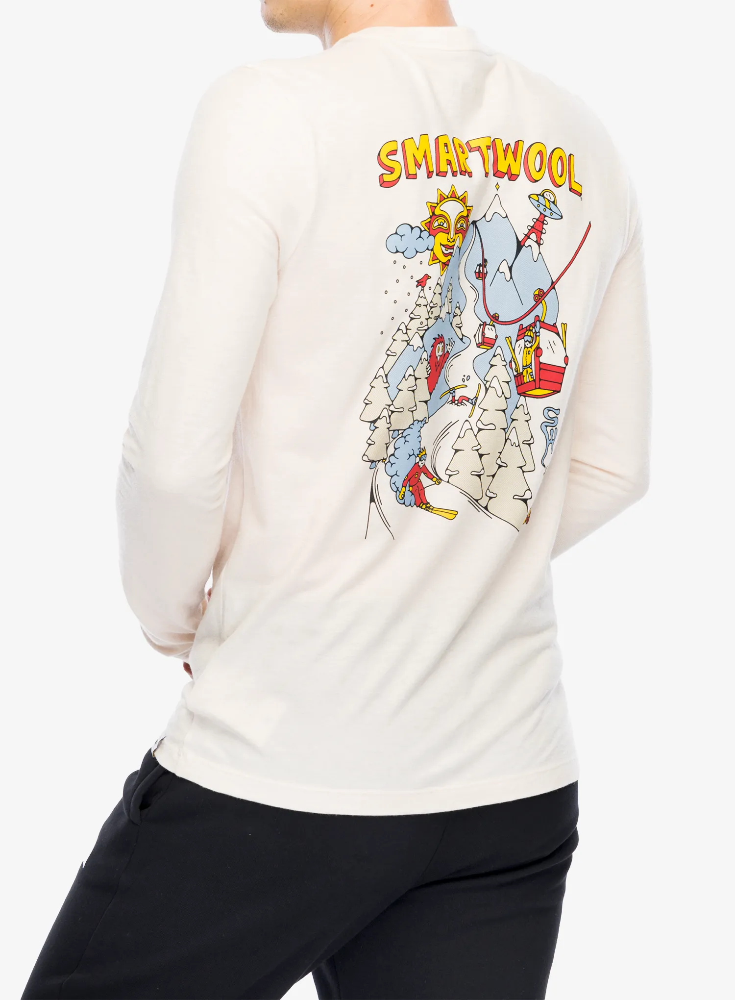 Кофта без каптура Smartwool Ski Circus Graphic Long Sleeve Tee Slim Fit - almond