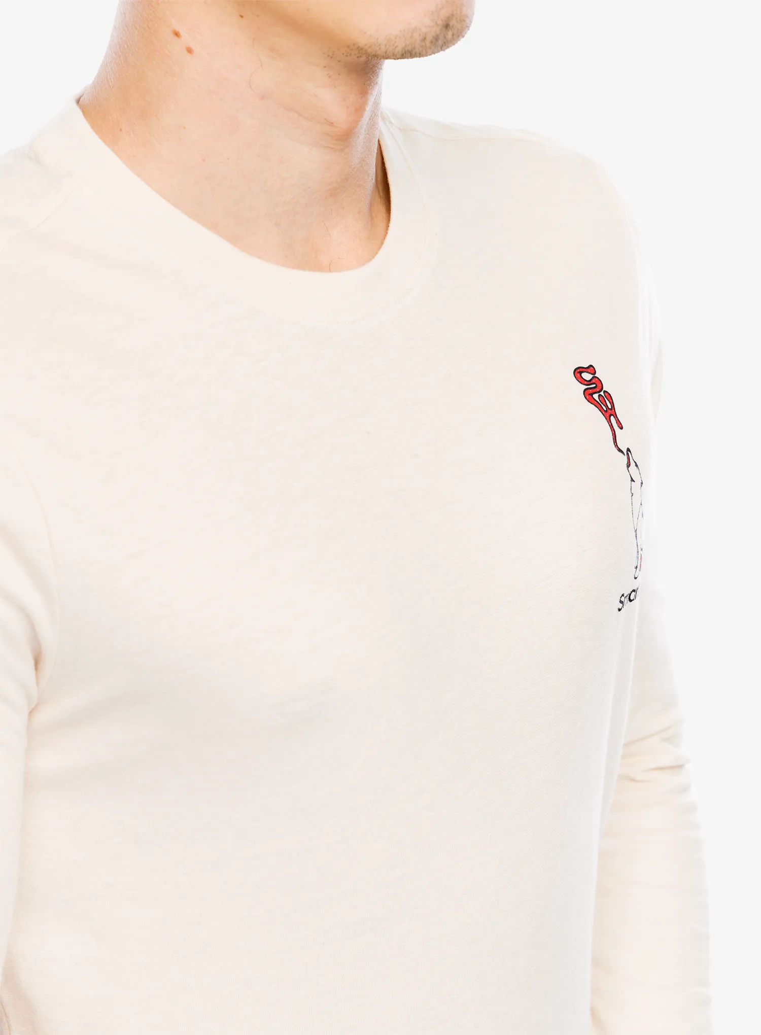 Кофта без каптура Smartwool Ski Circus Graphic Long Sleeve Tee Slim Fit - almond