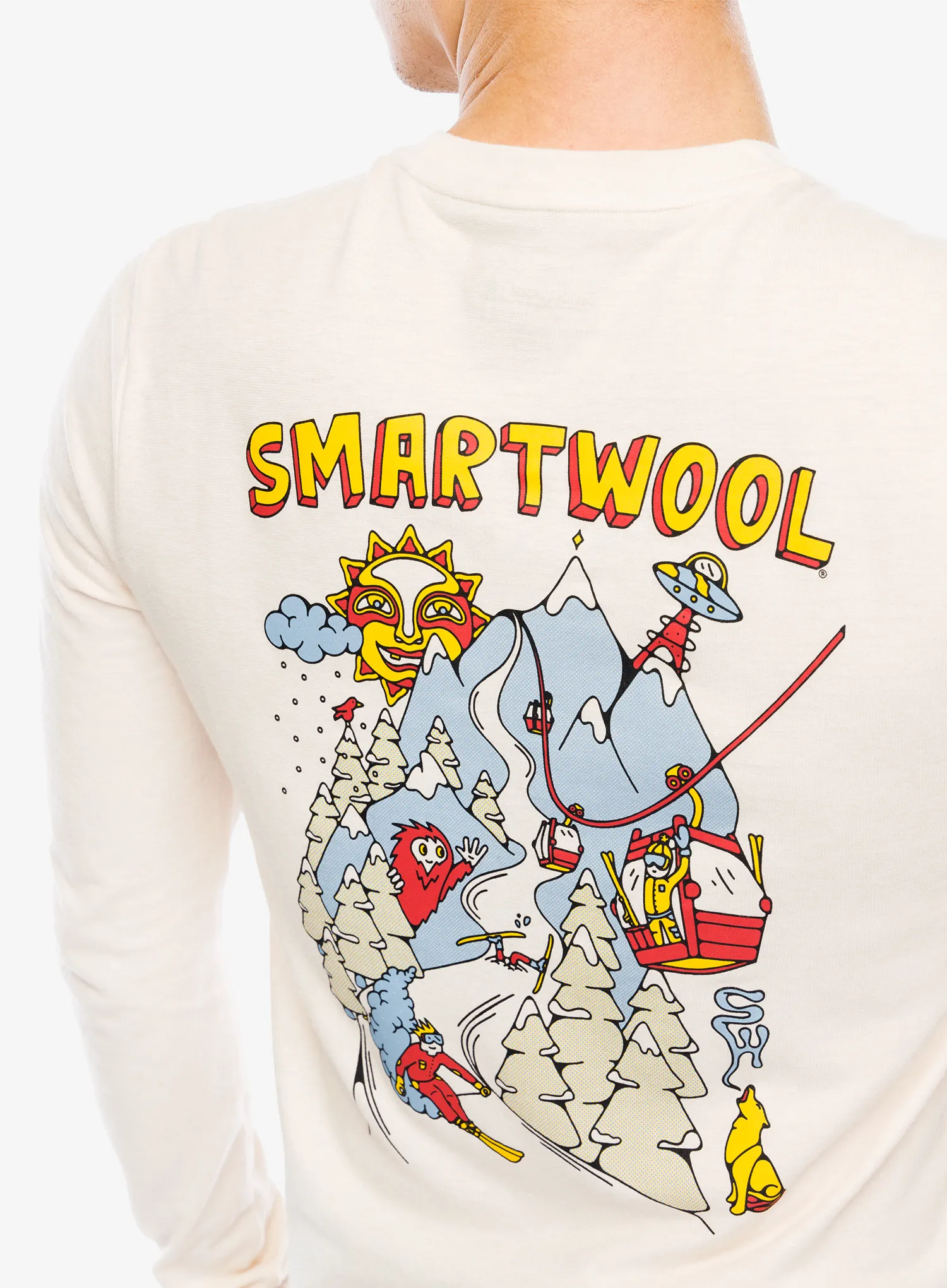 Кофта без каптура Smartwool Ski Circus Graphic Long Sleeve Tee Slim Fit - almond