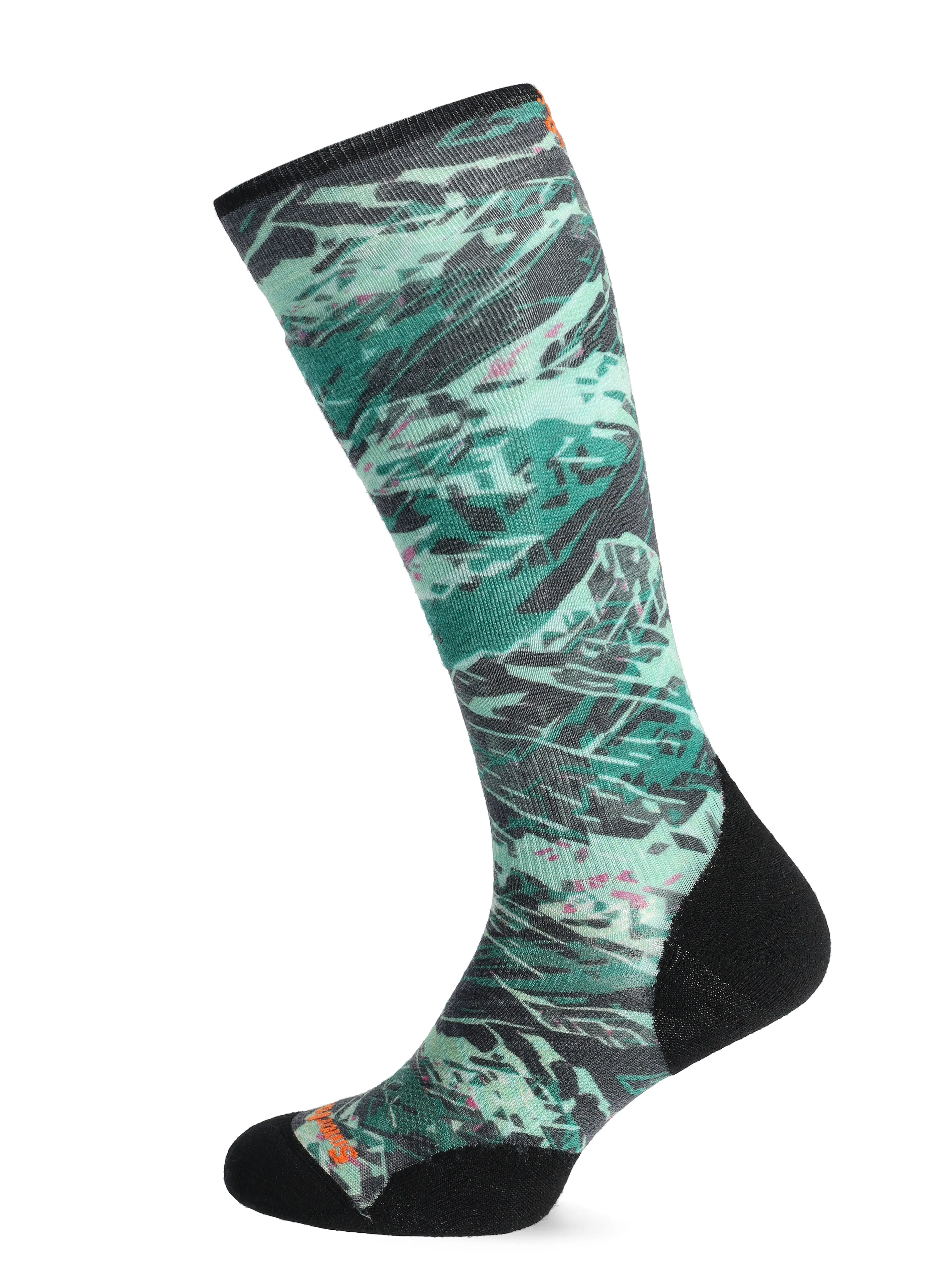 Шкарпетки лижні Smartwool Ski Targeted Cushion Green Slopes Print OTC  Socks - black