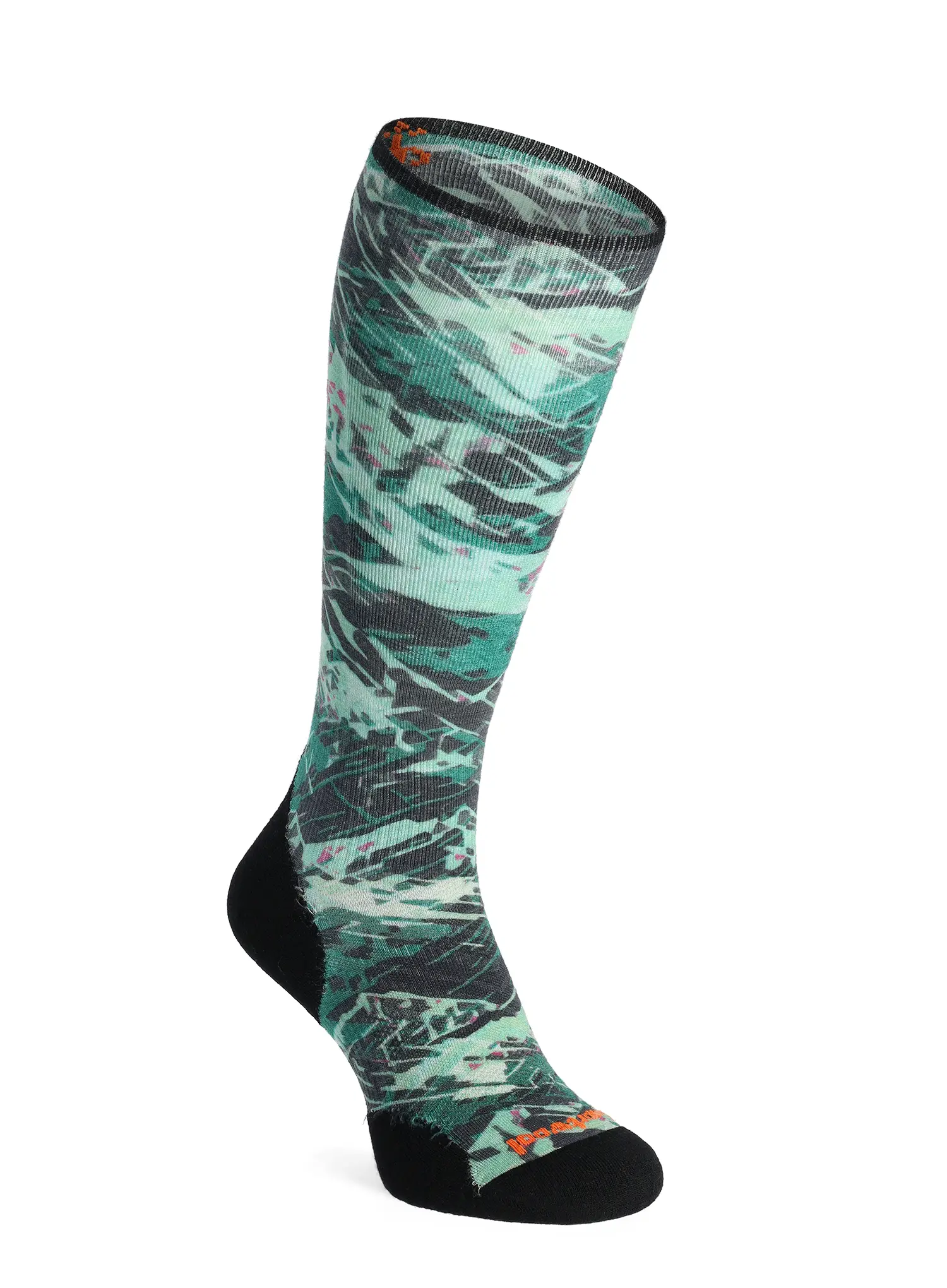 Шкарпетки лижні Smartwool Ski Targeted Cushion Green Slopes Print OTC  Socks - black