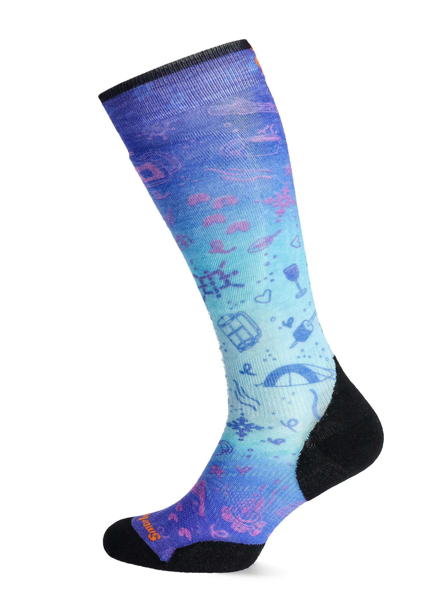 Шкарпетки лижні Smartwool Ski Targeted Cushion Nature Doodles Print OTC Socks - capri