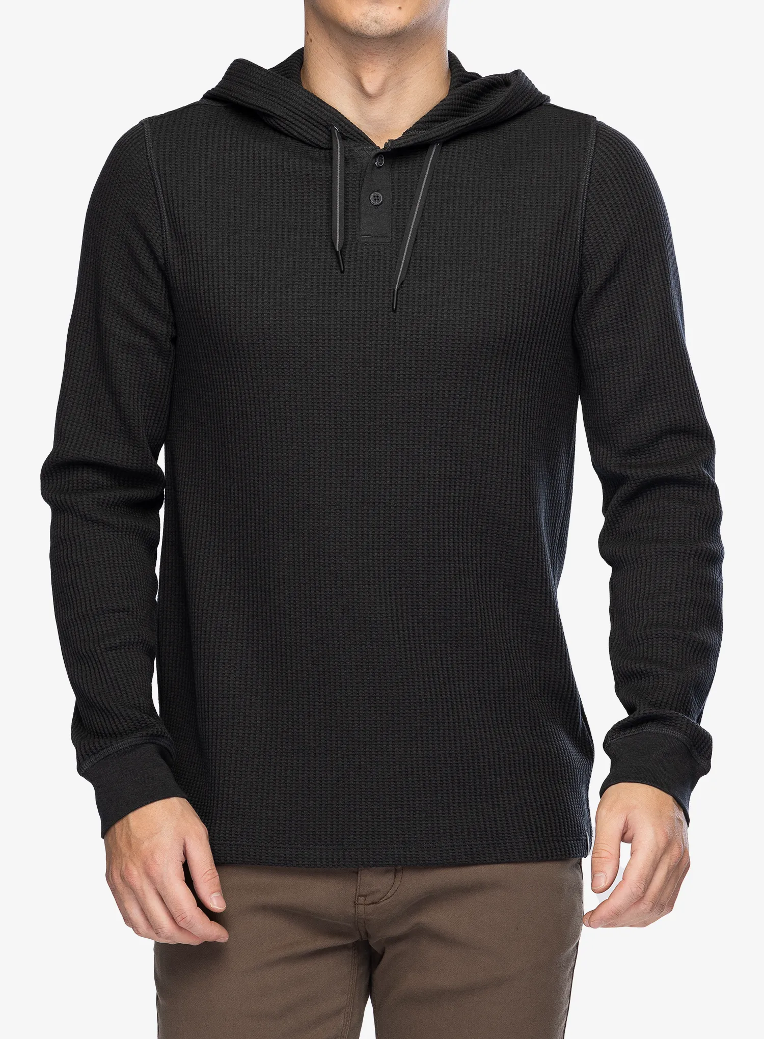 Кофта з каптуром Smartwool Waffle Henley Hoodie - charcoal