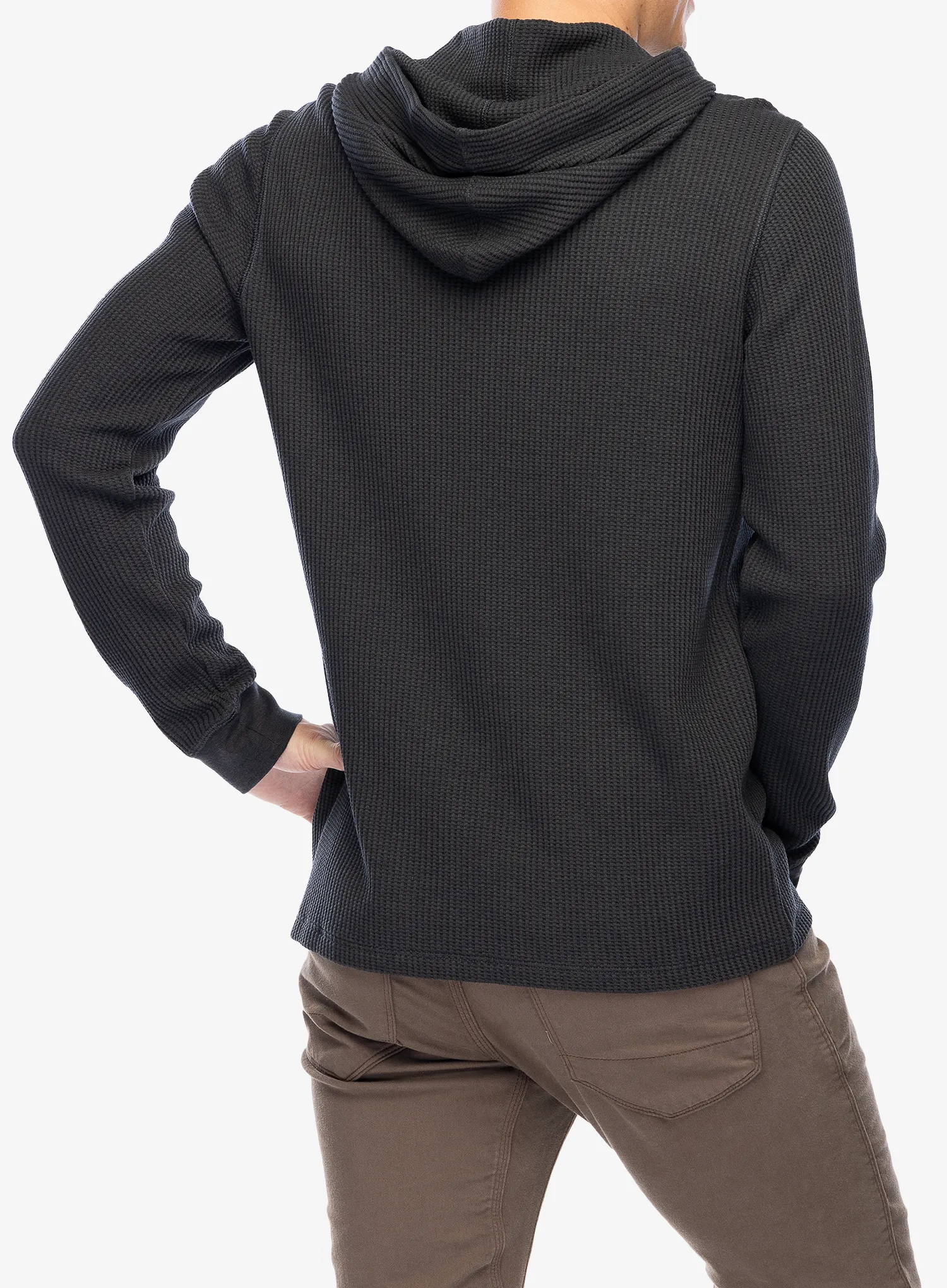 Кофта з каптуром Smartwool Waffle Henley Hoodie - charcoal