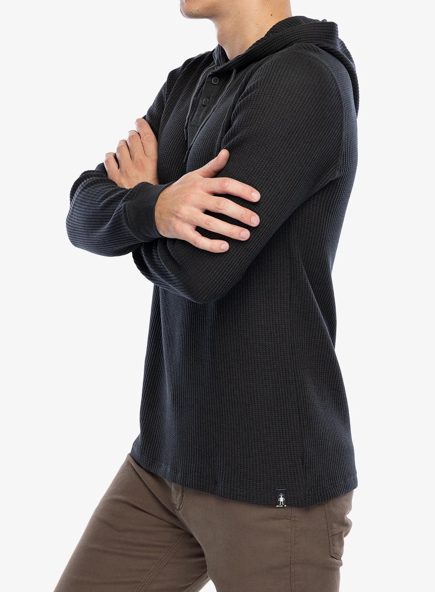Кофта з каптуром Smartwool Waffle Henley Hoodie - charcoal