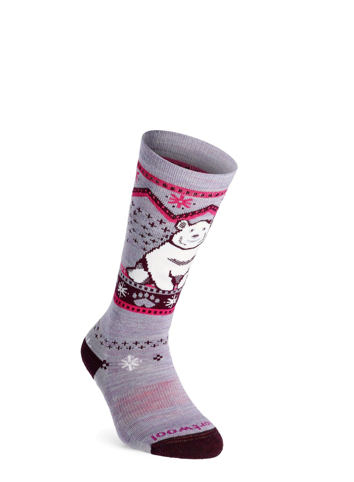 Шкарпетки дитячі Smartwool Wintersport Full Cushion Polar Bear Pattern OTC  - purple eclipse