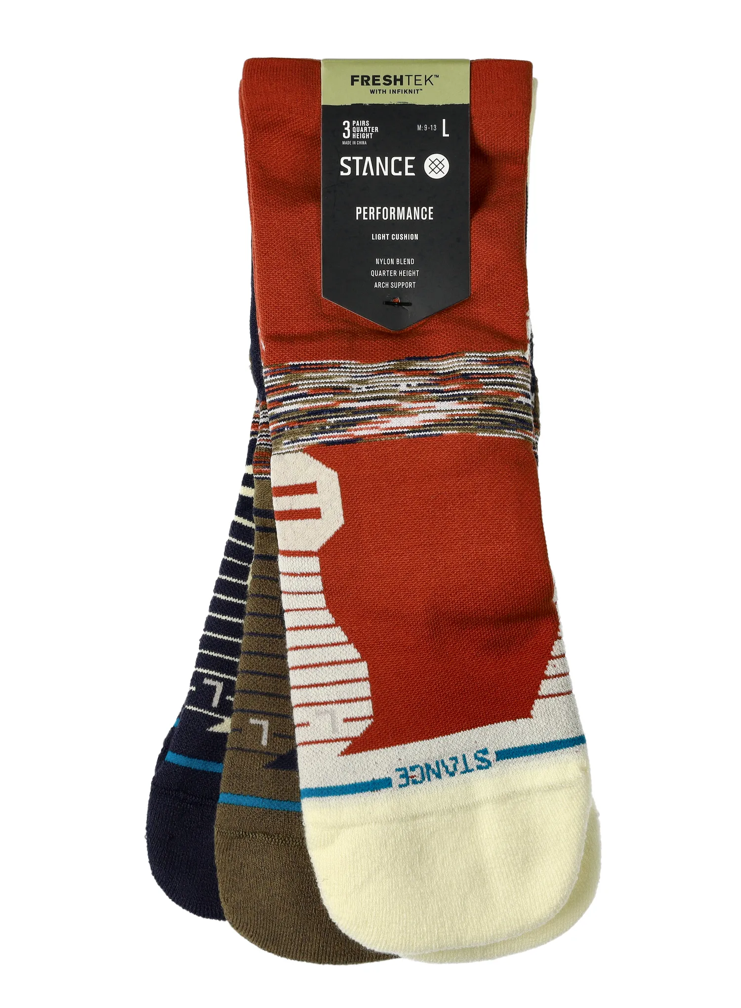 Шкарпетки для бігу Stance Riveen Light Qtr 3-Pack - rust