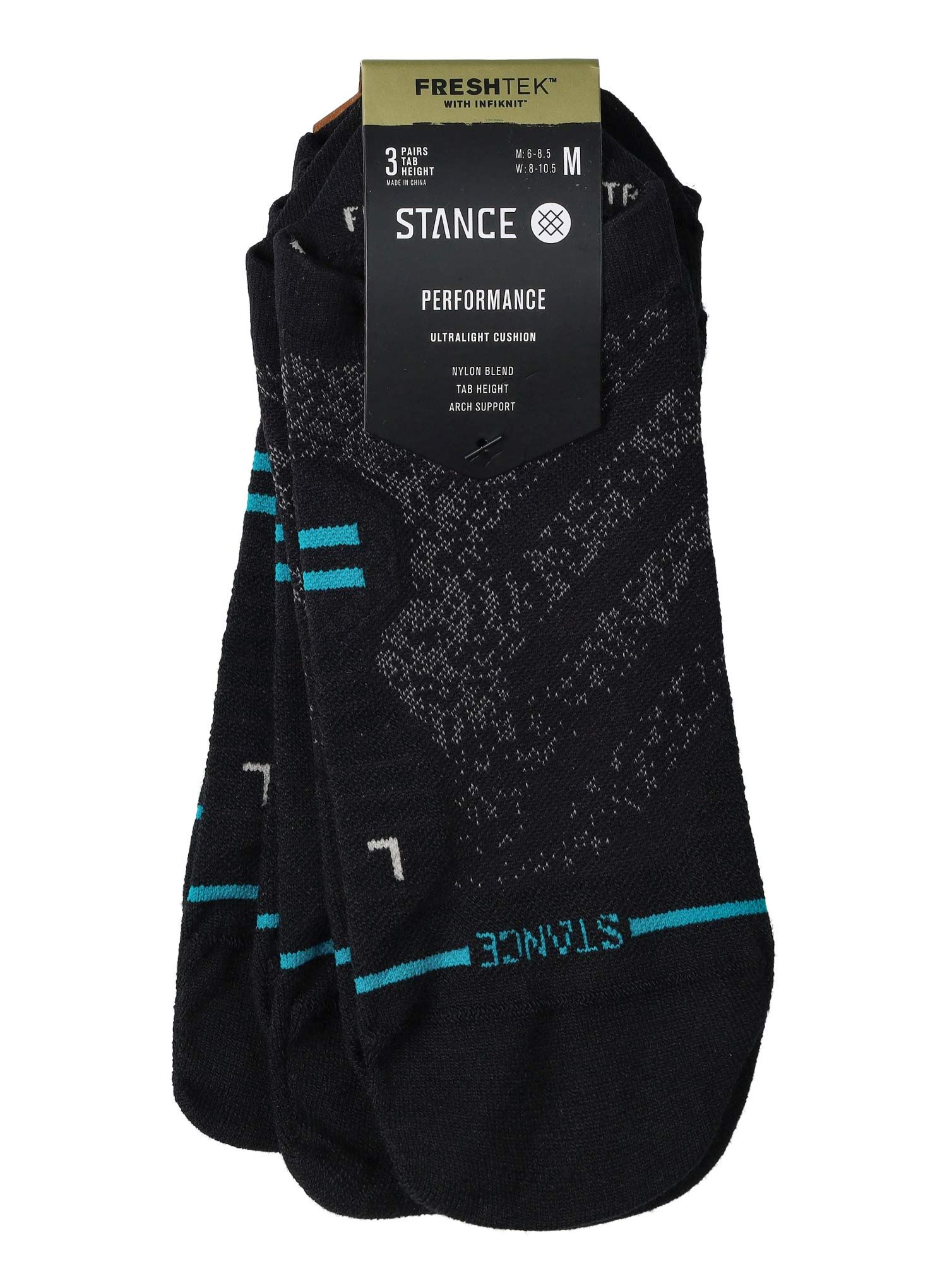 Шкарпетки для бігу Stance Run Ultralight Tab 3 Pack - black