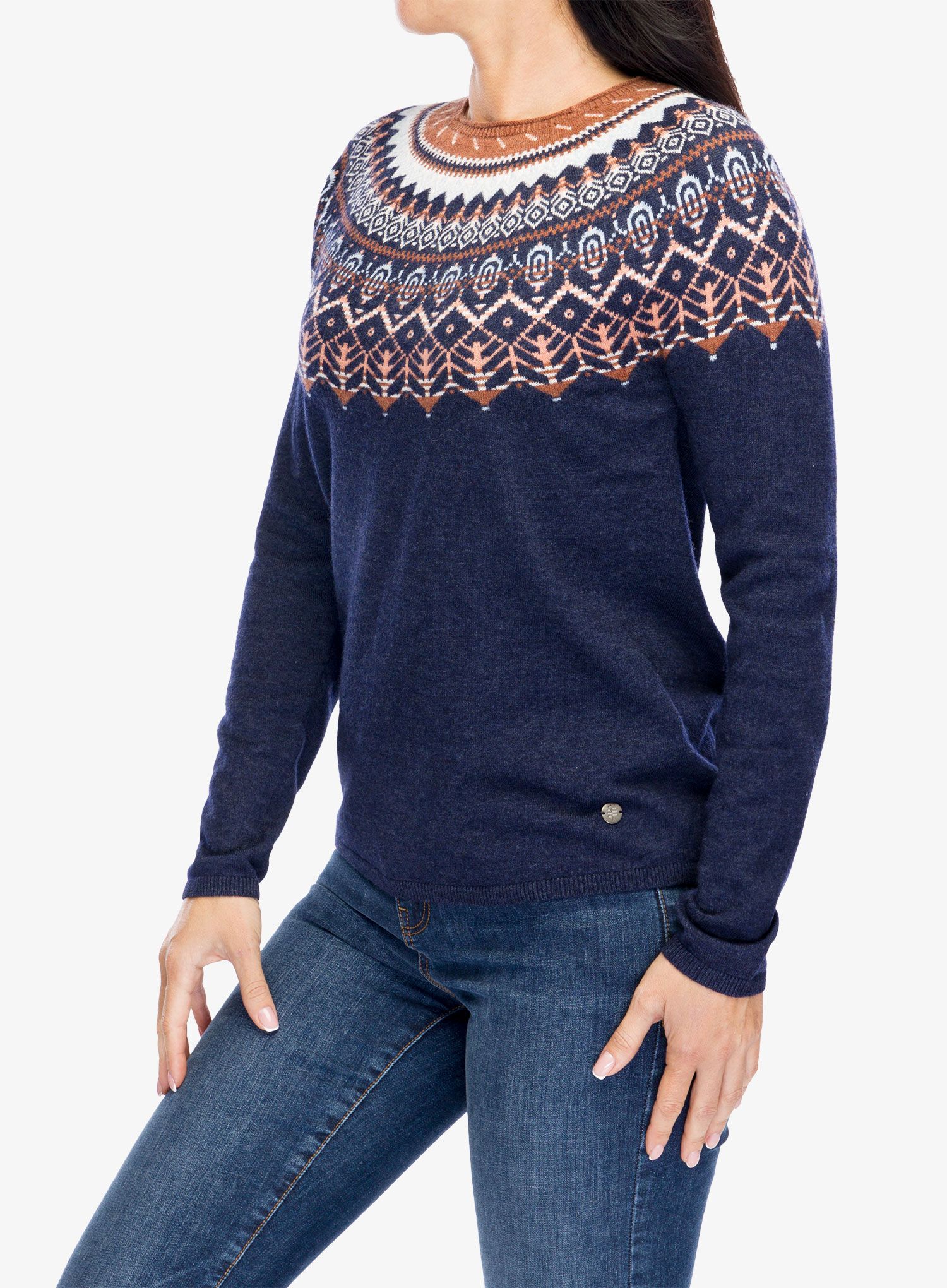 Светр жіночий Royal Robbins Westlands Fairisle Crew - deep blue mariposa pt