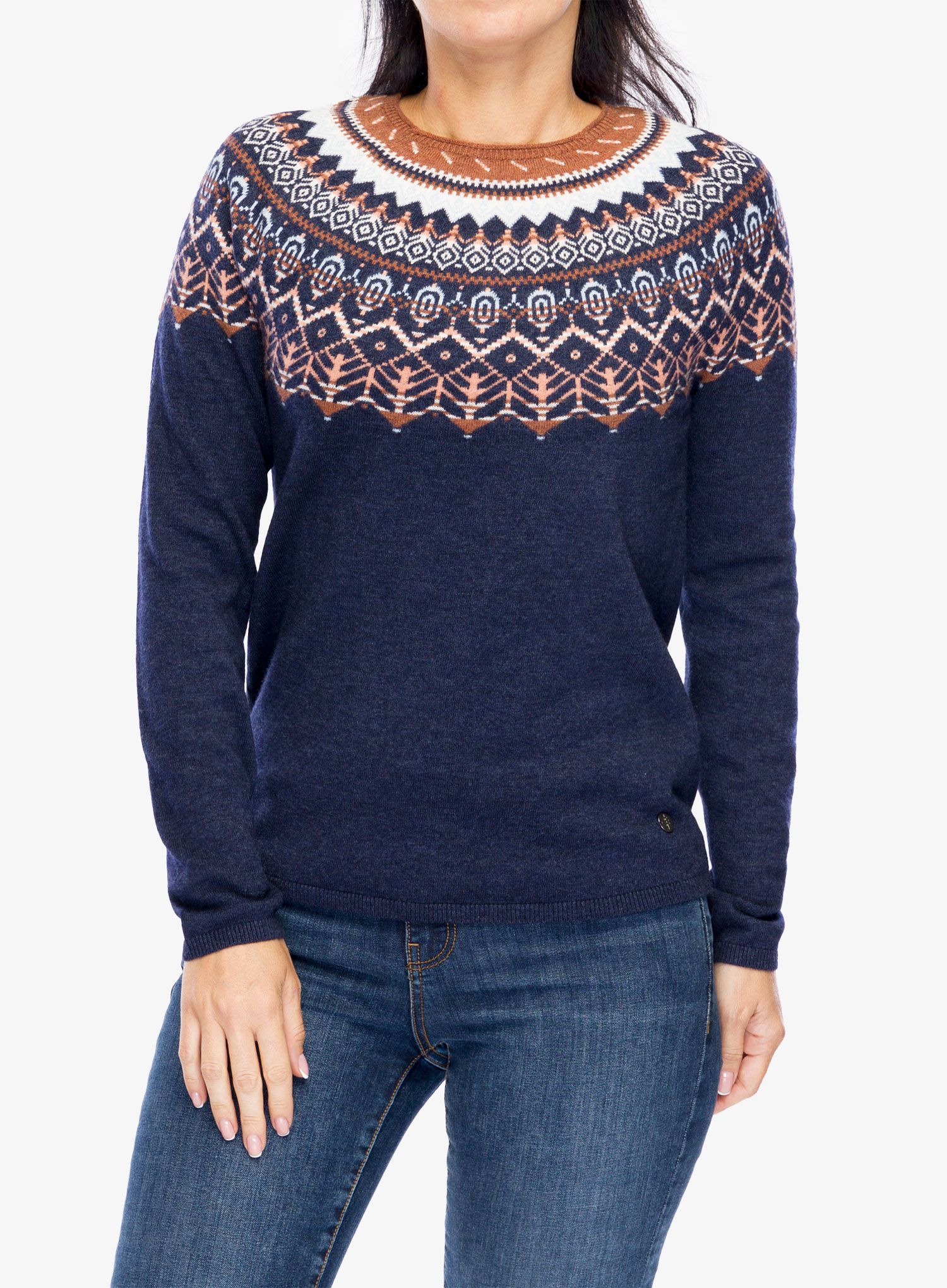 Светр жіночий Royal Robbins Westlands Fairisle Crew - deep blue mariposa pt