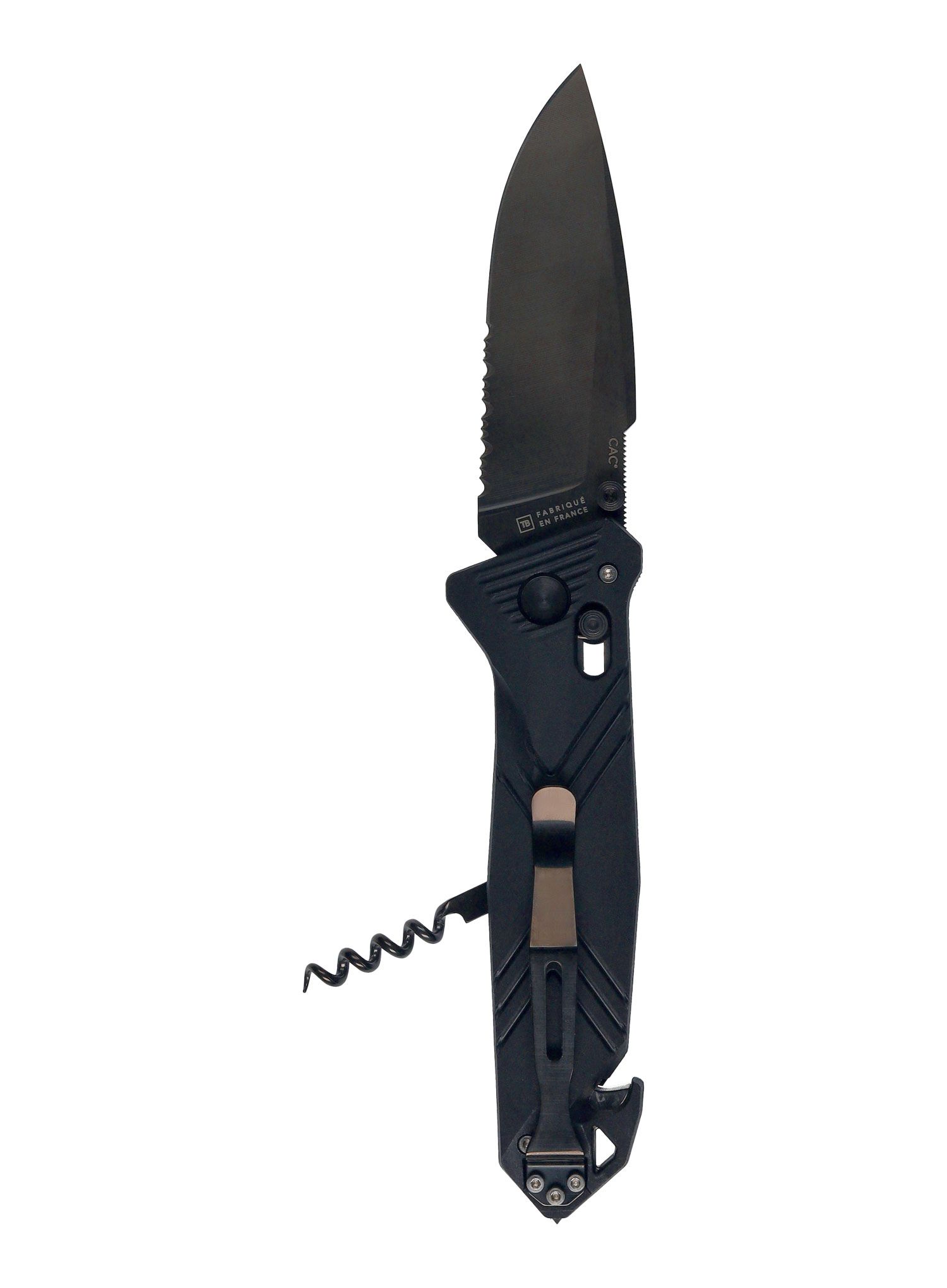 Ніж туристичний складний TB Outdoor CAC Serration - black