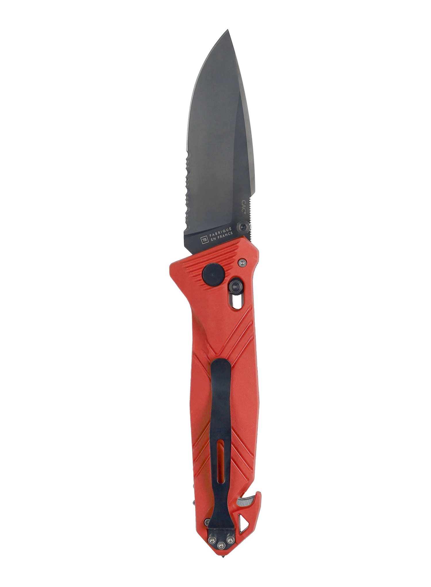 Ніж туристичний складний TB Outdoor CAC Serration - red