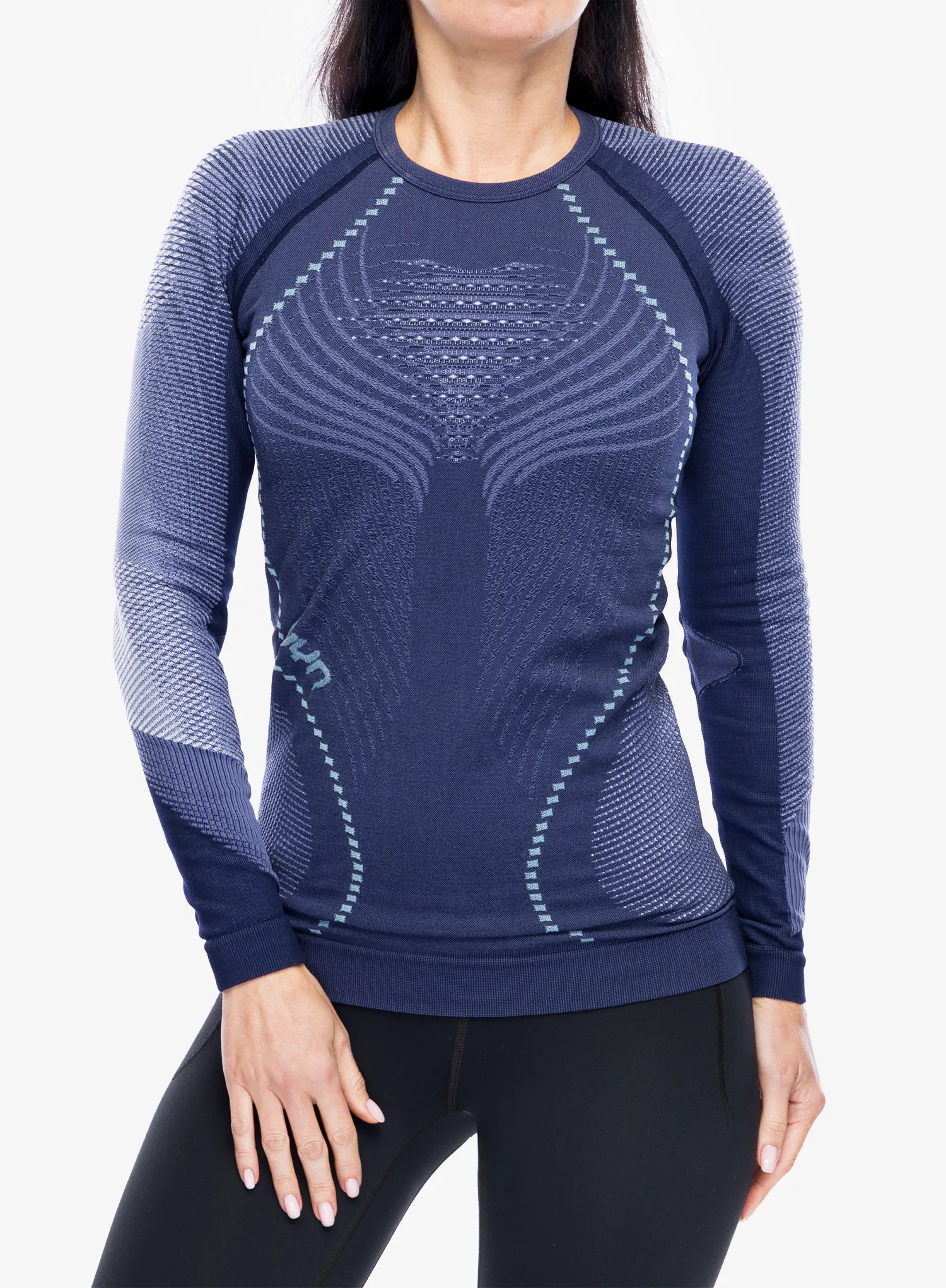 Термокофта UYN Ambityon UW Shirt LS - deep blue/white/light blue