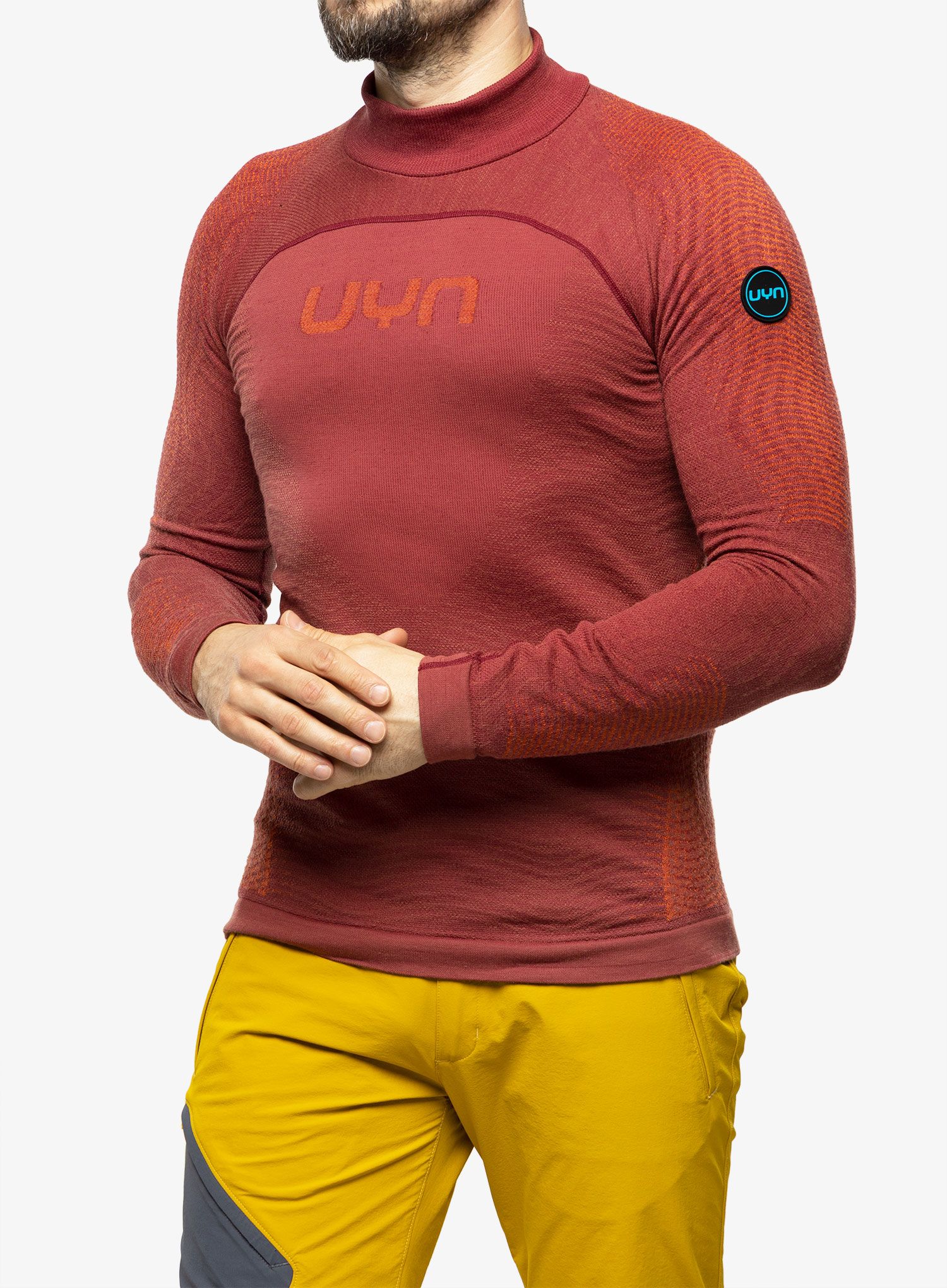 Термокофта UYN Man Nival 2nd Layer OW Shirt Long SL - sofisticated red/orange shiny